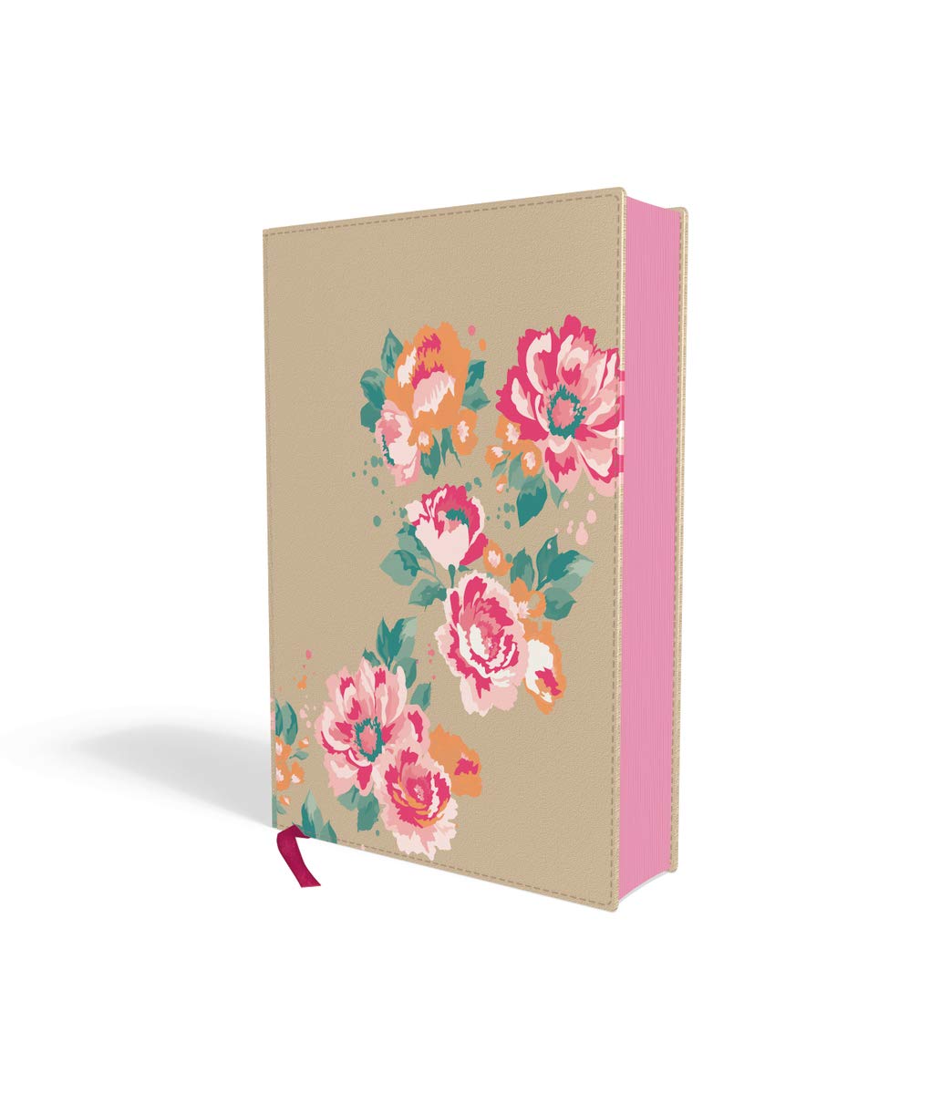 NIV Journal the Word Bible for Teen Girls - Leathersoft Over Board Cover, Gold Floral Design, Red Letter Edition with 450+ Journaling Prompts | Perfect for Devotional Study, Gift Giving & Personal Reflection