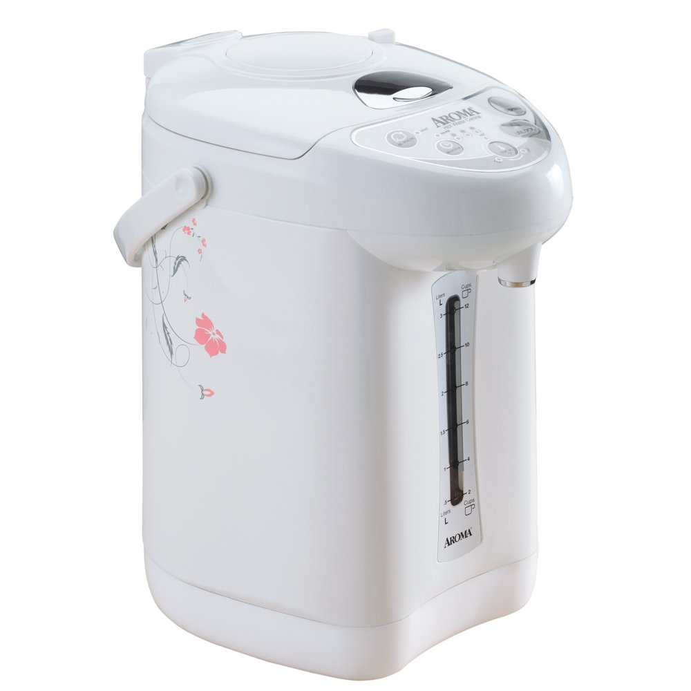 Aroma Housewares 4-Quart White Hot Water Central Air Pot & Water Heater for Home, Office, and Tea Brewing