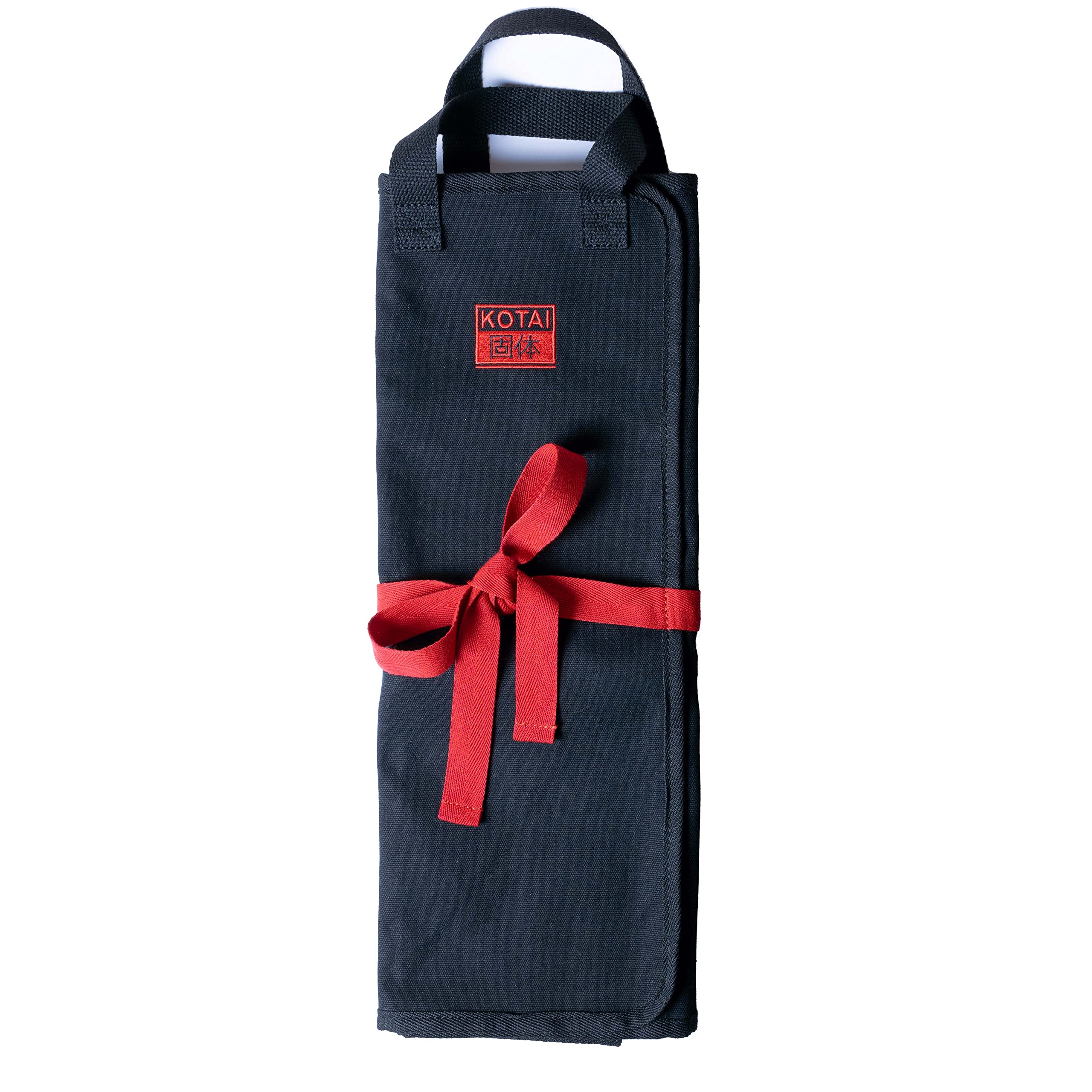 Kotai 100% Cotton Knife Roll-Up Bag for Chefs - 8 x 6 Inch Knife Storage Case with Pockets - Perfect for Kitchen, Camping, BBQ & Culinary School Accessories
