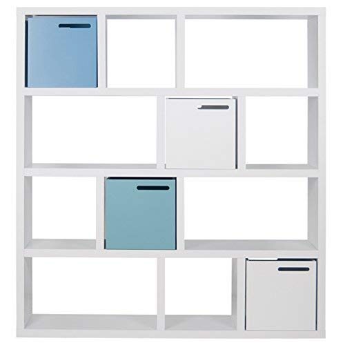 Light Blue Storage Shelving Unit Box - Sturdy & Space-Saving Organizer for Home, Office, or Garage Storage Solutions