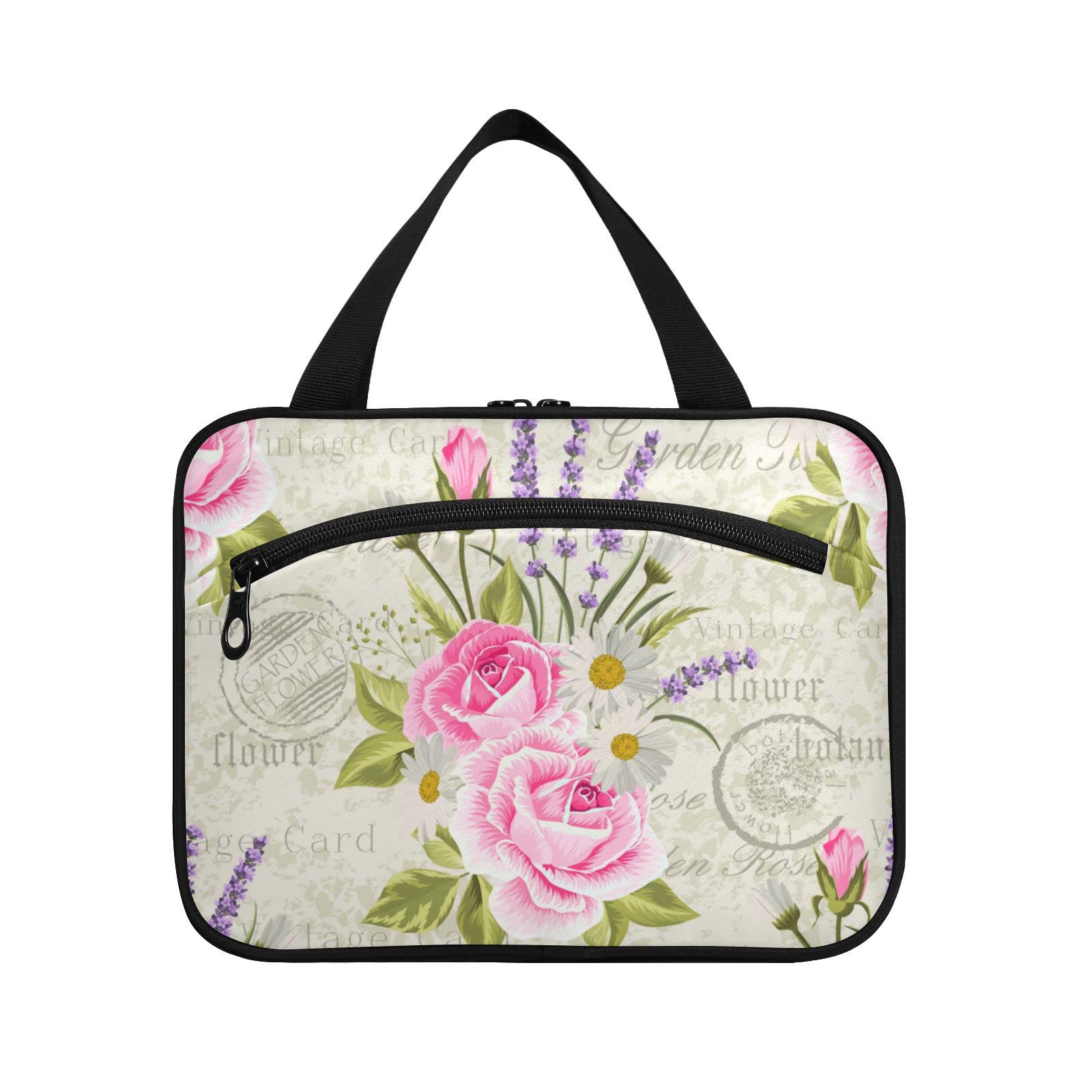 Lavender Travel Toiletry Bag for Women - Hanging Cosmetic Organizer for Makeup & Bathroom