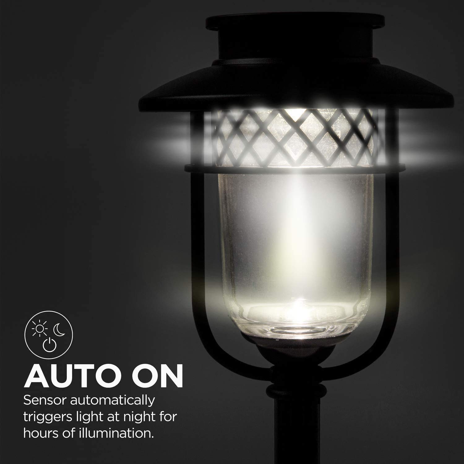 Home Zone Security Pathway & Garden Solar Glass Lights Stainless Steel (12-Pack) - Outdoor Landscape Lighting for Walkways, Driveways, and Backyard Decor