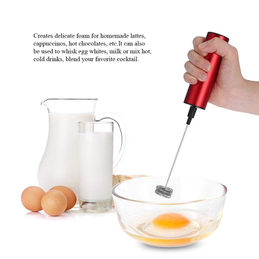 Safe Stainless Steel Electric Milk Frother - One-Touch Handheld Foam Maker, Rustproof Kitchen Whisk for Coffee, Latte & Hot Chocolate at Home