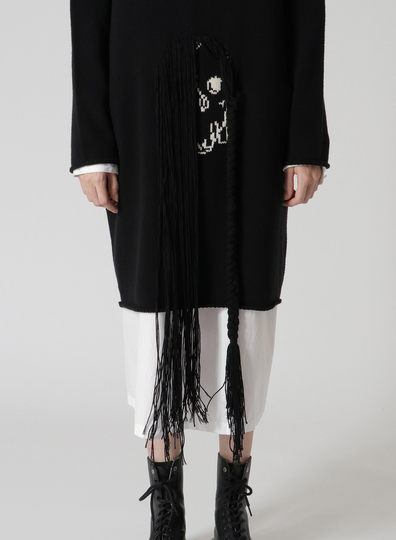 Stylish Cotton Acrylic Intarsia Jacquard Plain Stitch Skeleton Pullover Sweater - Perfect for Halloween, Casual Wear & Fall Fashion