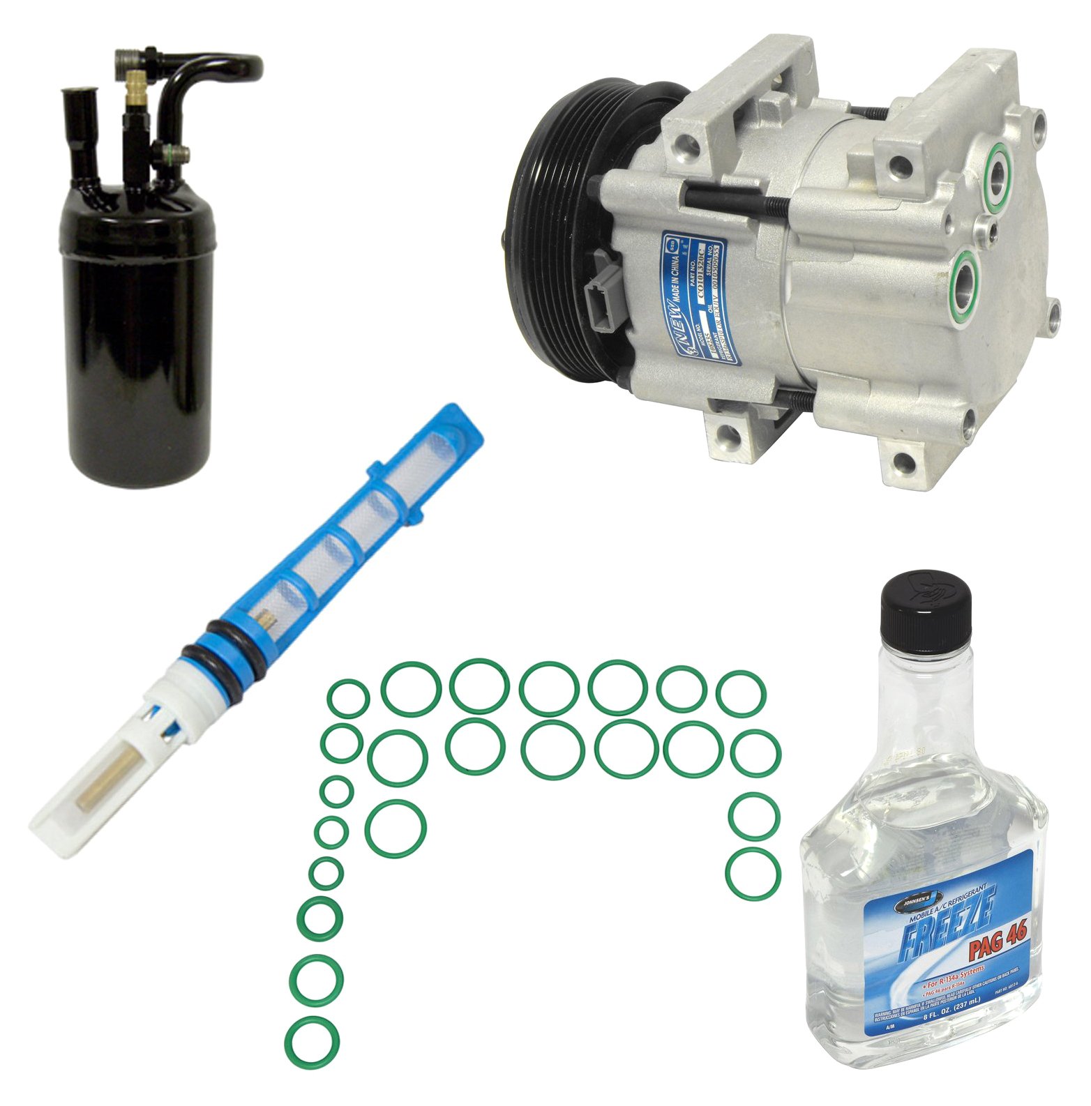 Universal Air Conditioner KT 1437 A/C Compressor & Component Kit - Replacement Parts for Car AC Repair, Home & Auto Cooling System Maintenance