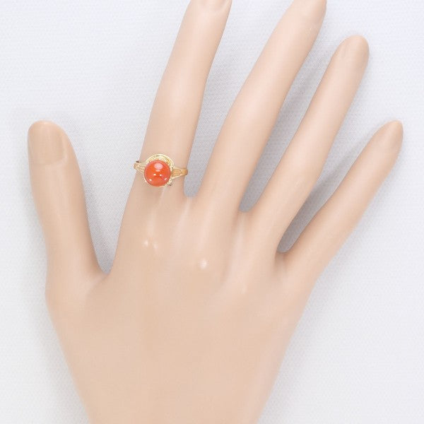 18K Yellow Gold Coral Ring for Women - Elegant Handmade Jewelry Gift for Anniversary, Birthday & Special Occasions | Perfect for Beach Weddings & Summer Fashion Accessories