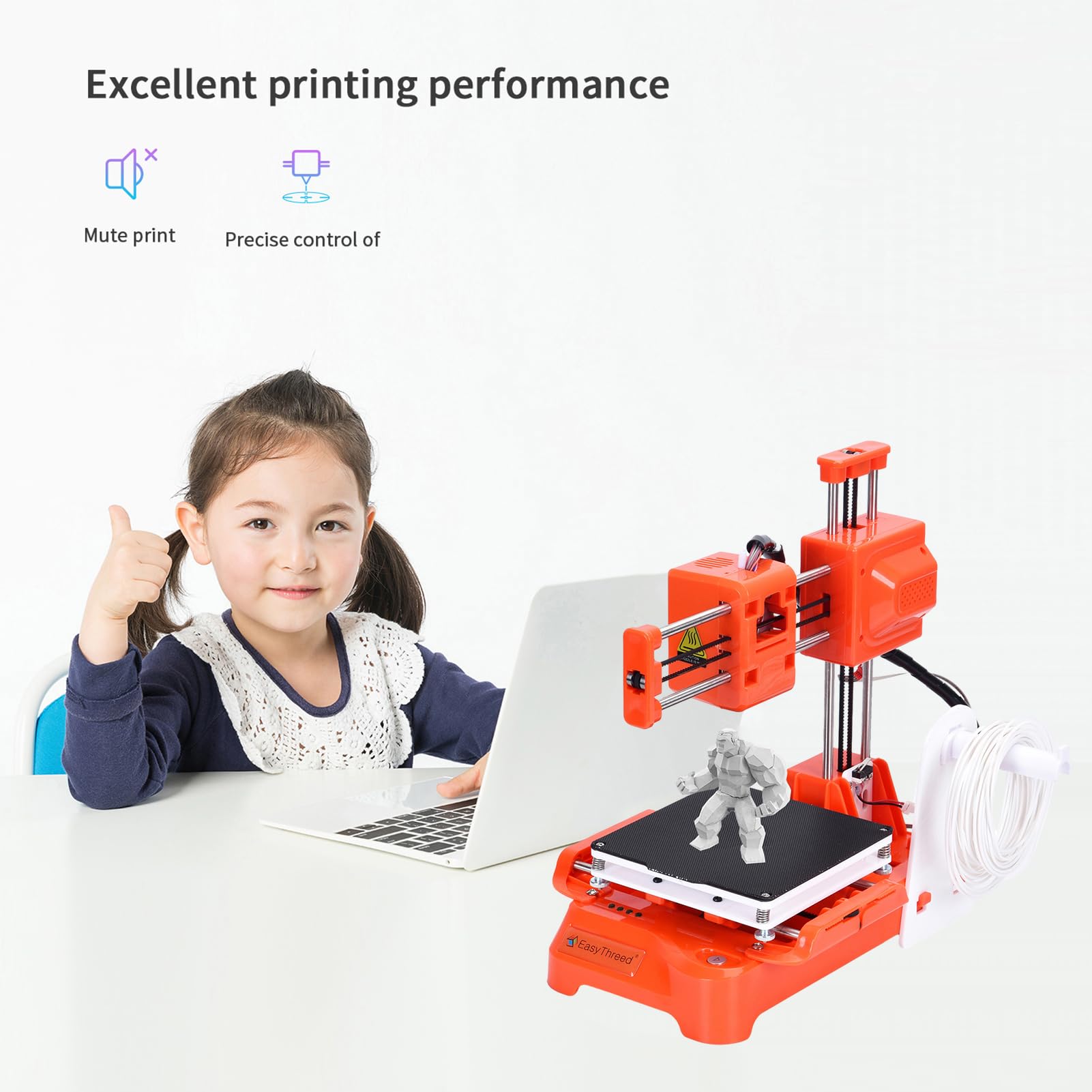 Mini 3D Printer for Kids & Beginners - 100x100x100mm Print Size, One-Key Printing, No Heated Bed, Includes PLA Sample Filament & TF Card - Perfect for Home Education, STEM Learning & Small DIY Projects