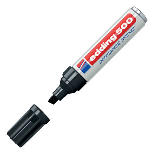 edding 500 Permanent Marker Pen Chisel Tip - Waterproof & Fade-Resistant for Labeling, Crafts & Industrial Use