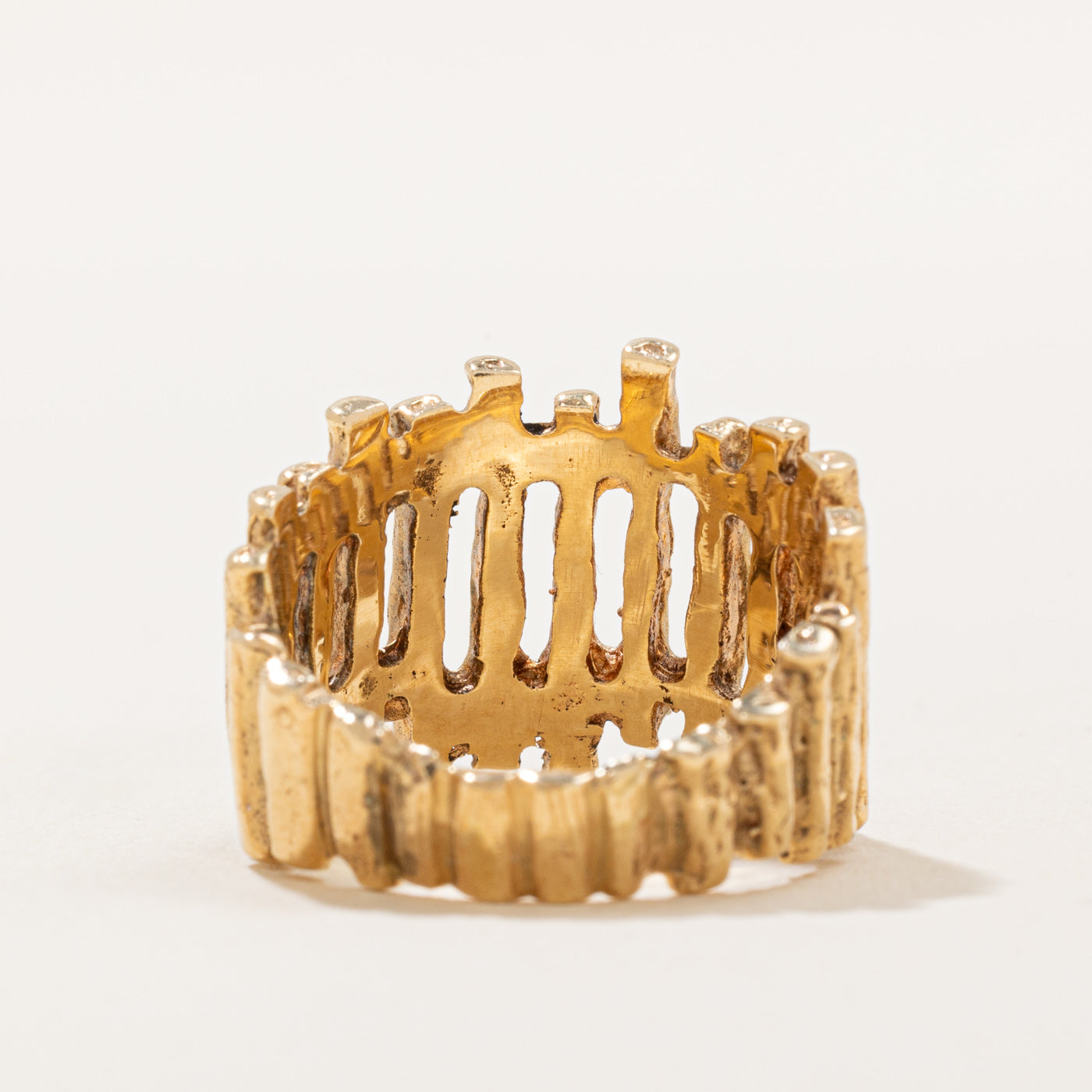 14K Yellow Gold Textured Ring for Women - Size 7, Elegant Stackable Band, Perfect for Everyday Wear, Anniversary Gifts & Special Occasions
