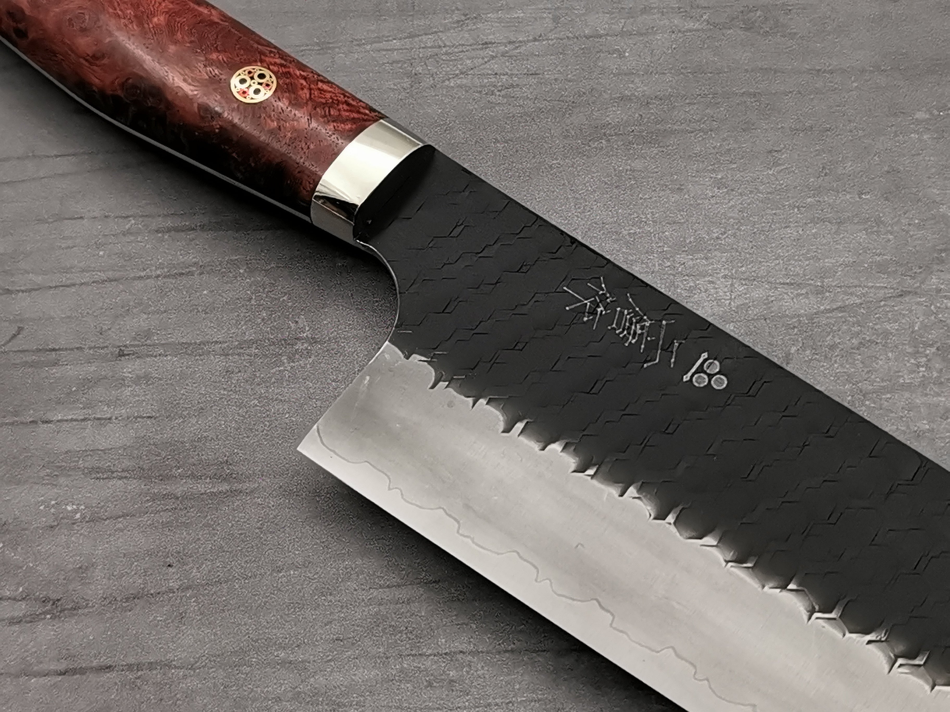 Premium Nigara Hamono SG2 Tsuchime Kiritsuke Nakiri Knife - Japanese Damascus Steel Blade with Karin Wood Handle - Perfect for Sushi, Vegetables & Precision Cutting