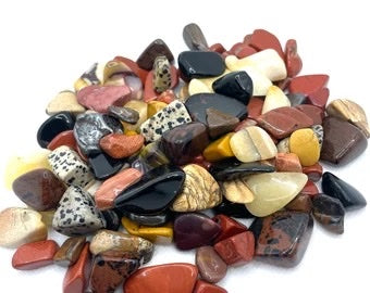 Natural Jasper Mix Polished Gemstones - 1 Gallon Self-Cleaning Aquarium Decor for Fish Tanks | Perfect for Betta Fish, Goldfish & Tropical Aquariums | Enhances Water Quality & Creates Stunning Underwater Landscapes