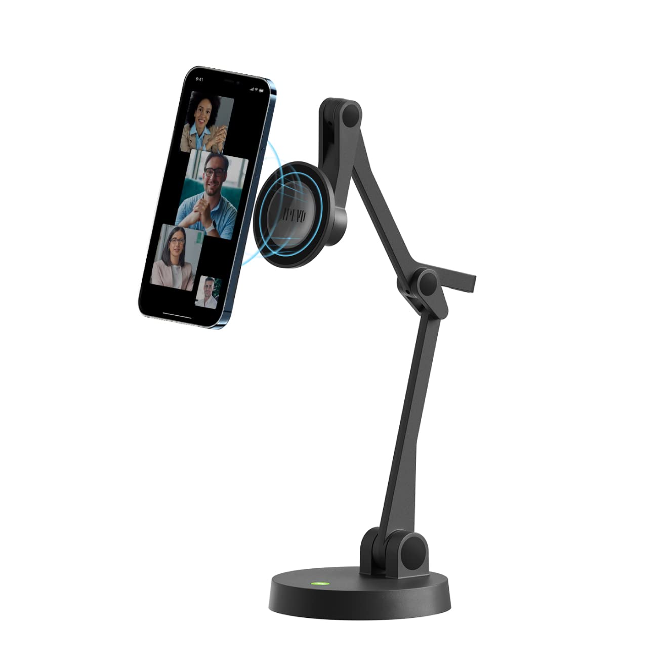 IPEVO Uplift Magnetic Multi-Angle Phone Stand for iPhone 12/13/14/15 Pro Max - Adjustable Arm Mount for Video Calls, Online Teaching, Remote Work & Multi-Screen Setup - Perfect for Home Office, Zoom Meetings & Content Creation