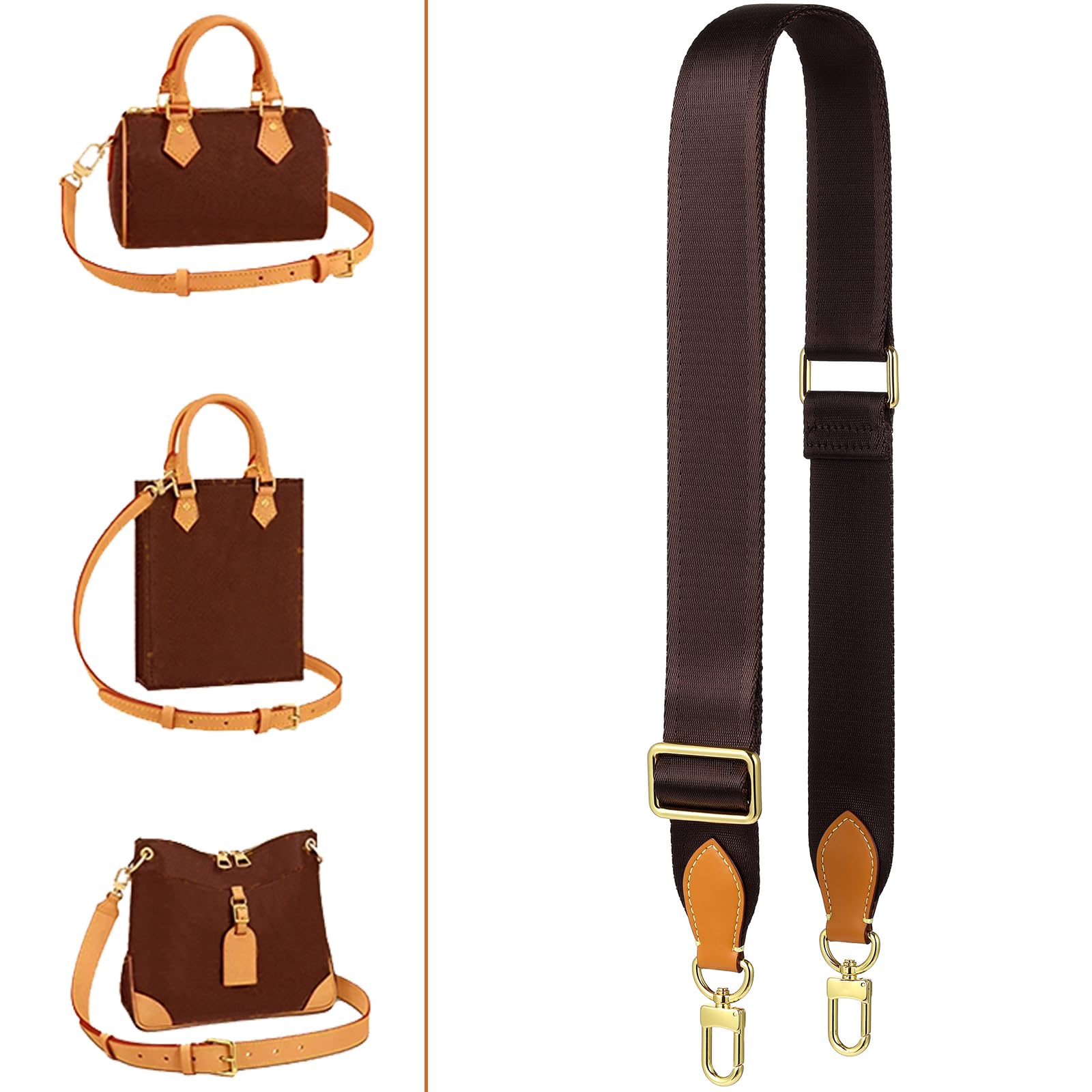Adjustable Soft Crossbody Strap Replacement for Pochette Accessories - Wide Canvas Purse Strap for Designer Handbags - Perfect for Daily Use, Travel & Fashion Accessories