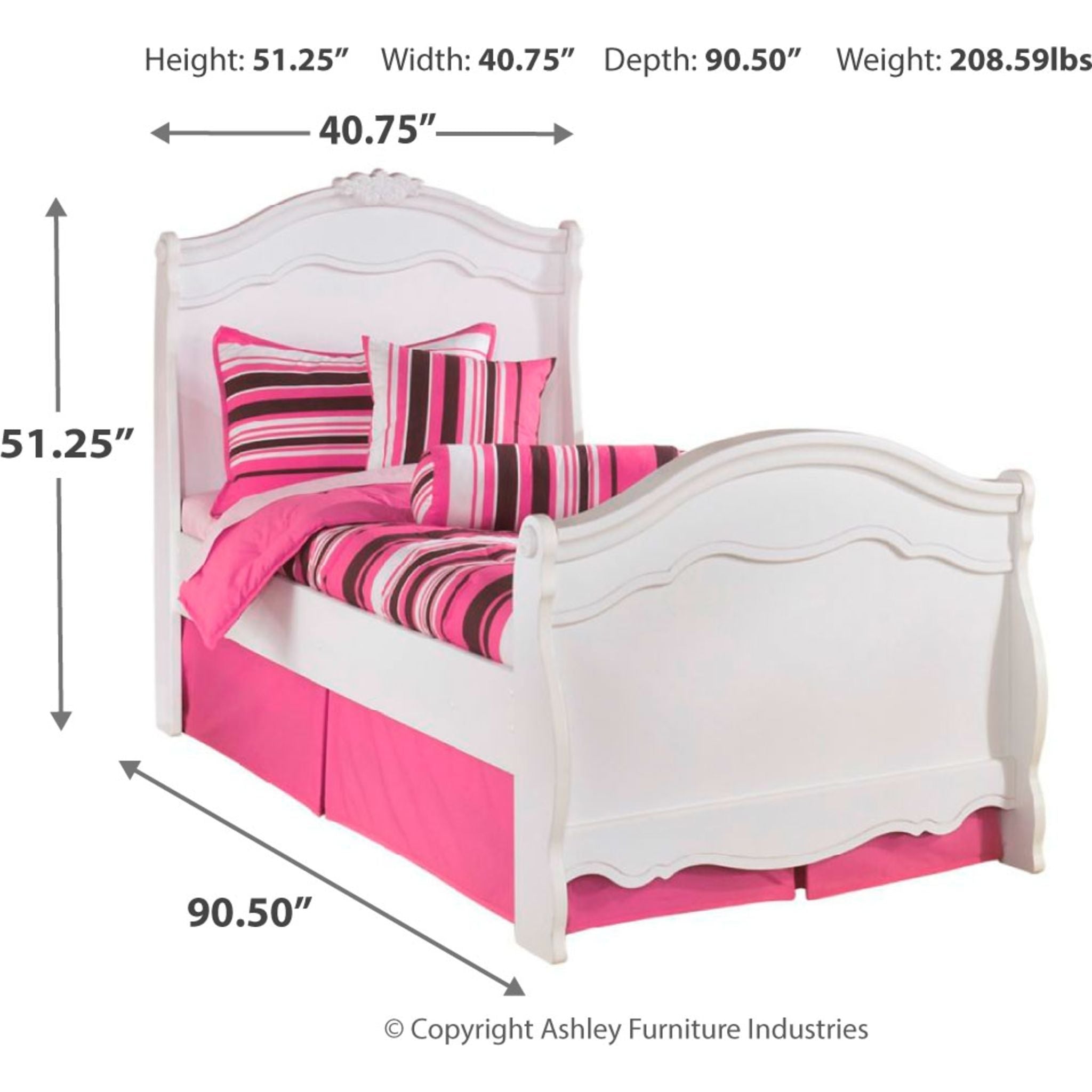 Ashley Exquisite 3-Piece Twin Bed Set - Soft Microfiber Upholstered Headboard, Wooden Frame & Nightstand - Perfect for Kids Rooms, Guest Bedrooms & Small Spaces