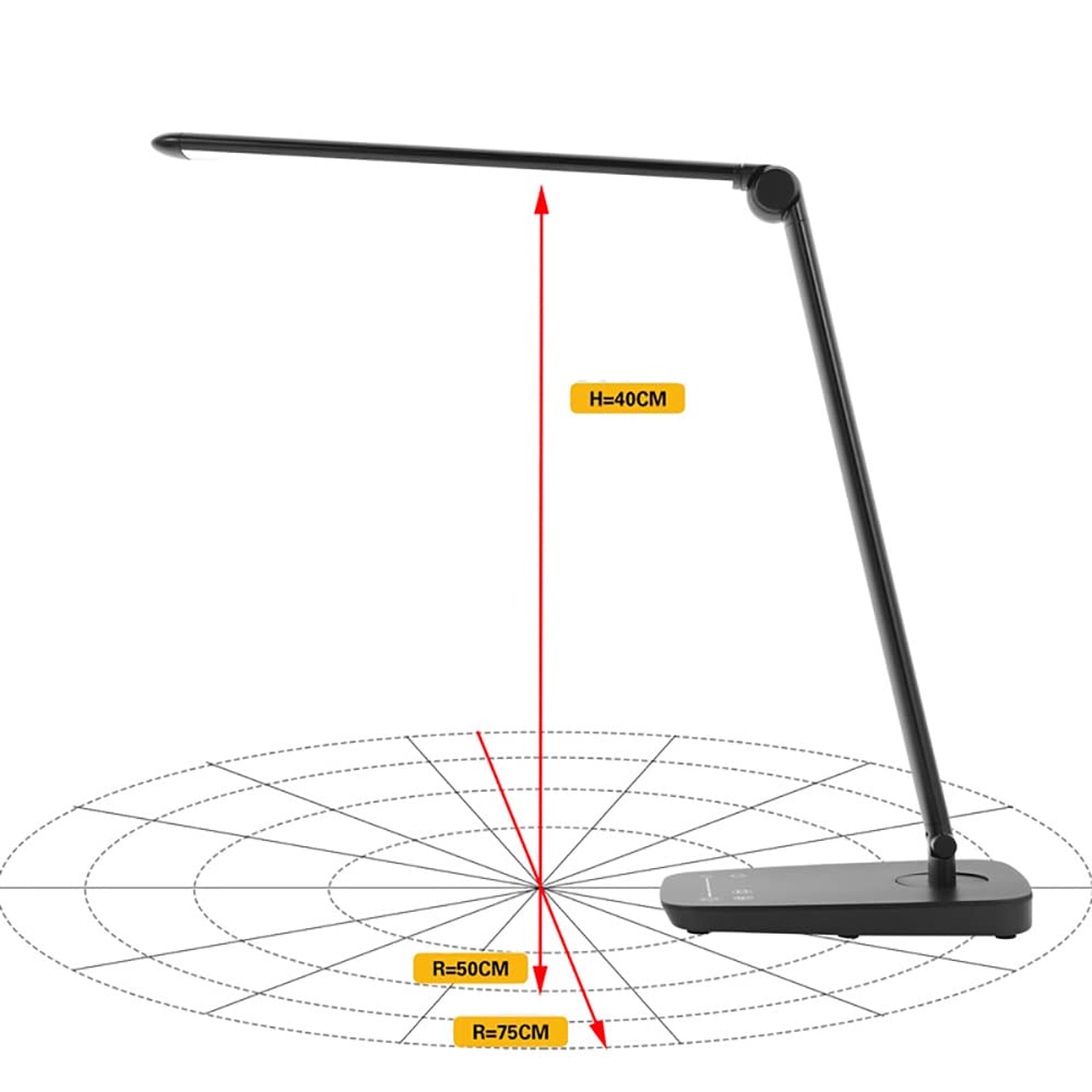 Foldable Smart LED Desk Lamp for Office & Reading - Eye Protection, Touch Control, 7-Level Dimming & Stepless Color Adjustment - Perfect for Home, Study & Workspace Lighting