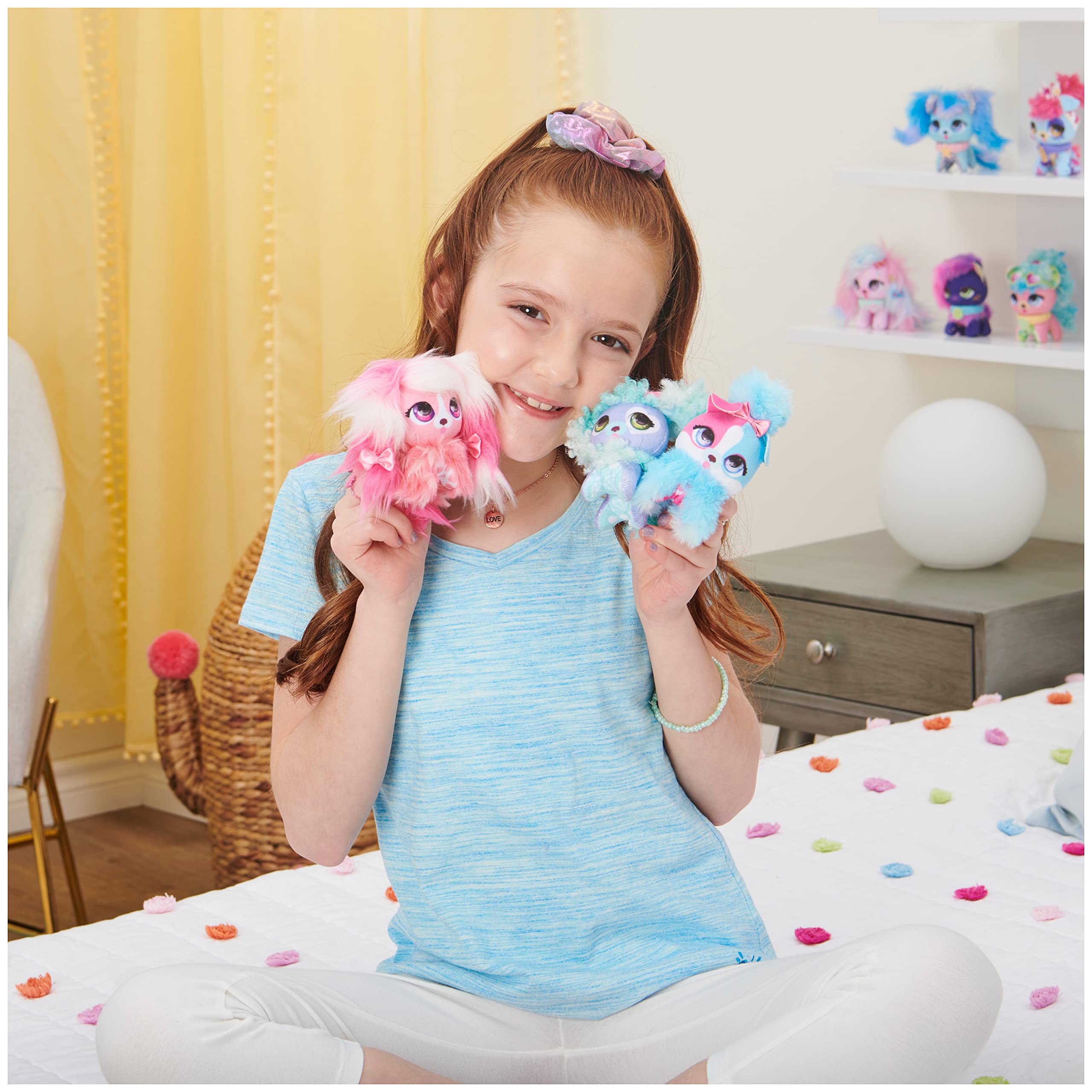 3-Pack 3-Inch Fluffy Plush Toys for Kids - Cute Mini Stuffed Animals, Perfect Gift for Girls Age 5+ | Birthday, Party Favors, Bedroom Decor