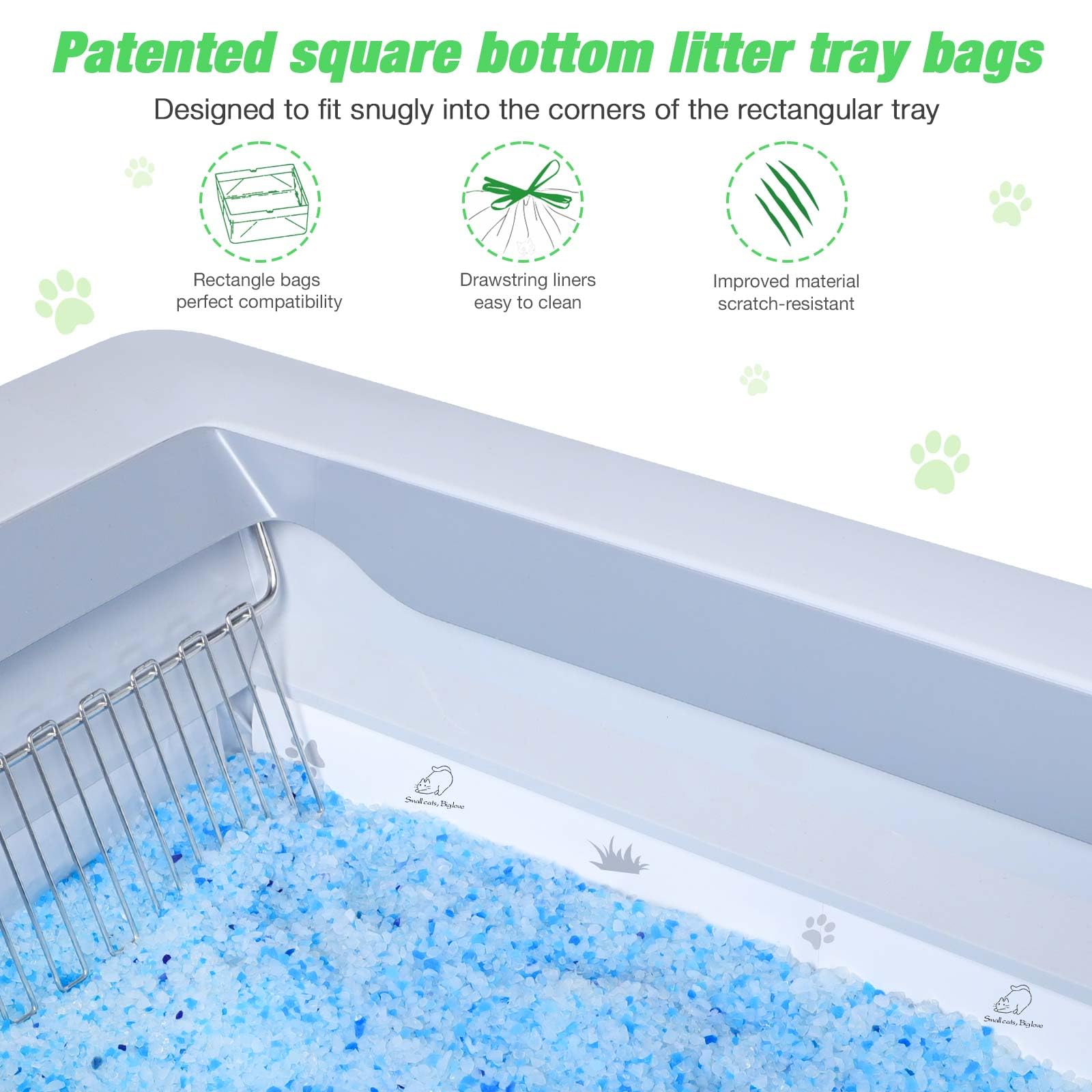 Pets Scoopfree Litter Box Liners - 20 Pack Rectangle Refill Tray Bags with Anti-Scratch Cardboard | Odor Control & Easy Cleanup for Cat Litter Boxes
