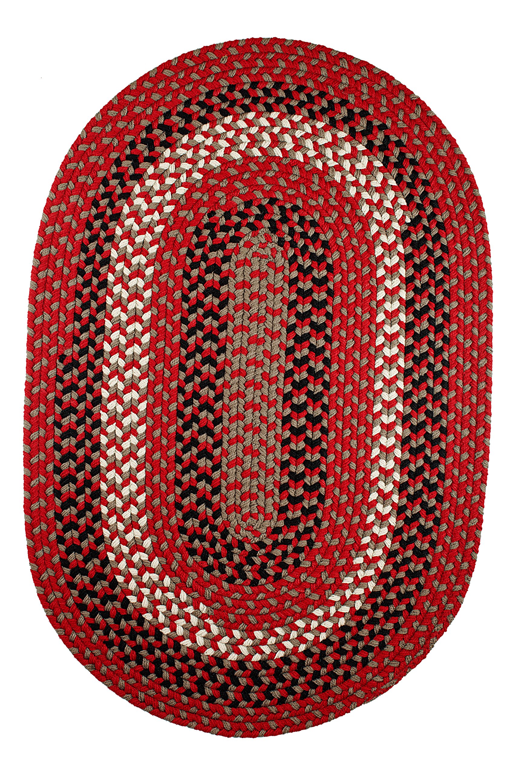 Braided Oval Area Rug 2' x 6' - Red Brick Manhattan MA44 Runner for Hallway & Living Room | Non-Slip Floor Mat, Bedroom Decor | Easy Care, High Traffic Resistant | Made in USA - Perfect for Entryways, Dining Areas & Cozy Home Spaces