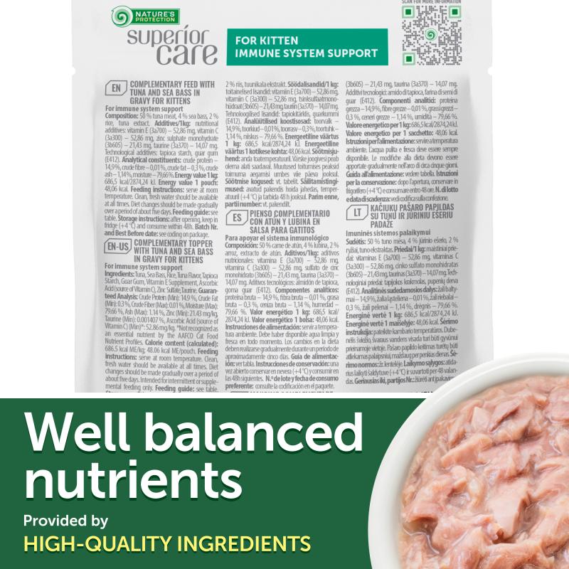 Premium Kitten Wet Food with Tuna & Sea Bass - Grain-Free, All Life Stages Cat Food - 24 Pack Cans - Perfect for Weaning Kittens & Adult Cats