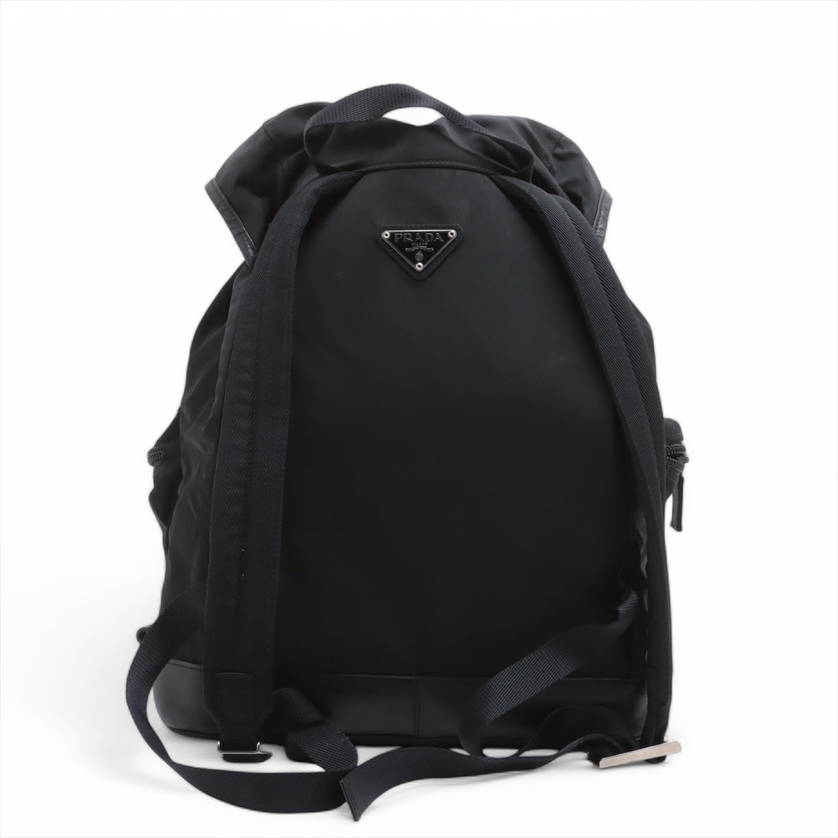 Prada Tessuto Saffiano Nylon Leather Drawstring Backpack - Luxury Designer Backpack for Women & Men, Black - Perfect for Travel, Work & Everyday Use