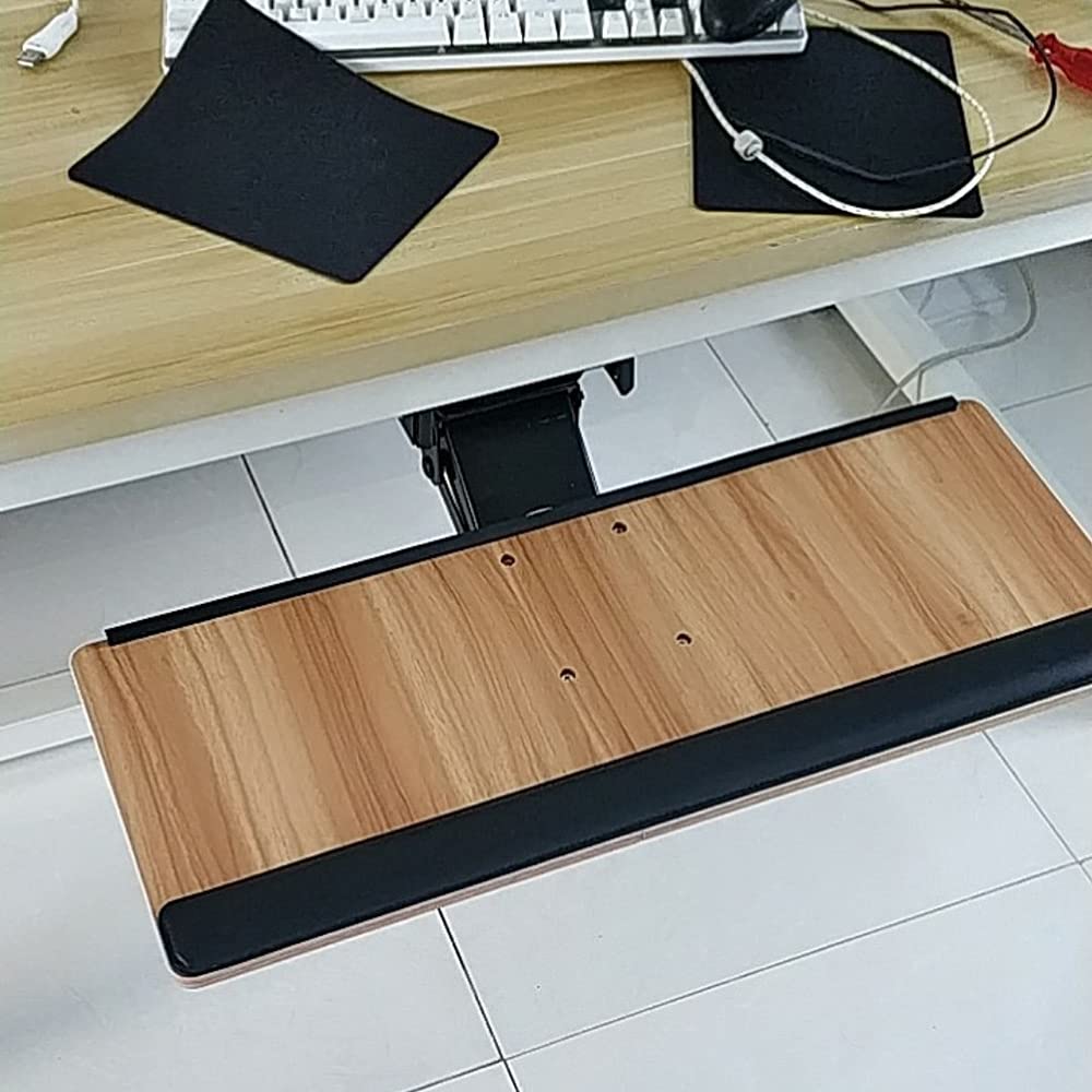 LKP Under Desk Sliding Keyboard Tray 25.6×10 Inch - Adjustable Tilt Ergonomic Keyboard Holder with Mouse Platform & Wrist Rest - Perfect for Office Work, Gaming, and Comfortable Typing at Home