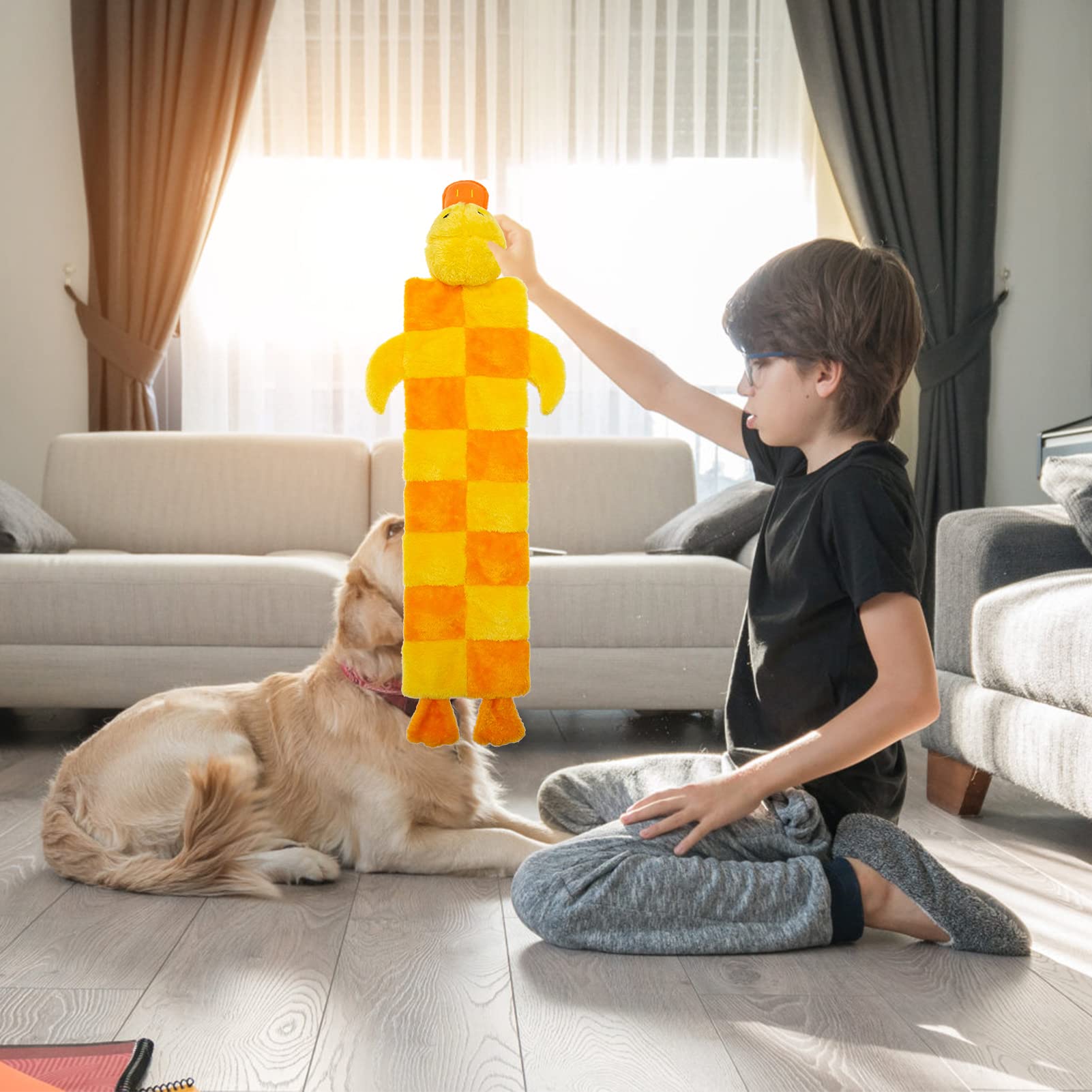 Mihachi 16 Pack Squeaky Dog Toys - No Stuffing Plush Chew Toys for Small Medium Large Dogs - Durable Duck Squeaker Mat for Puppies & Adult Dogs - Perfect for Playtime, Training & Teething Relief