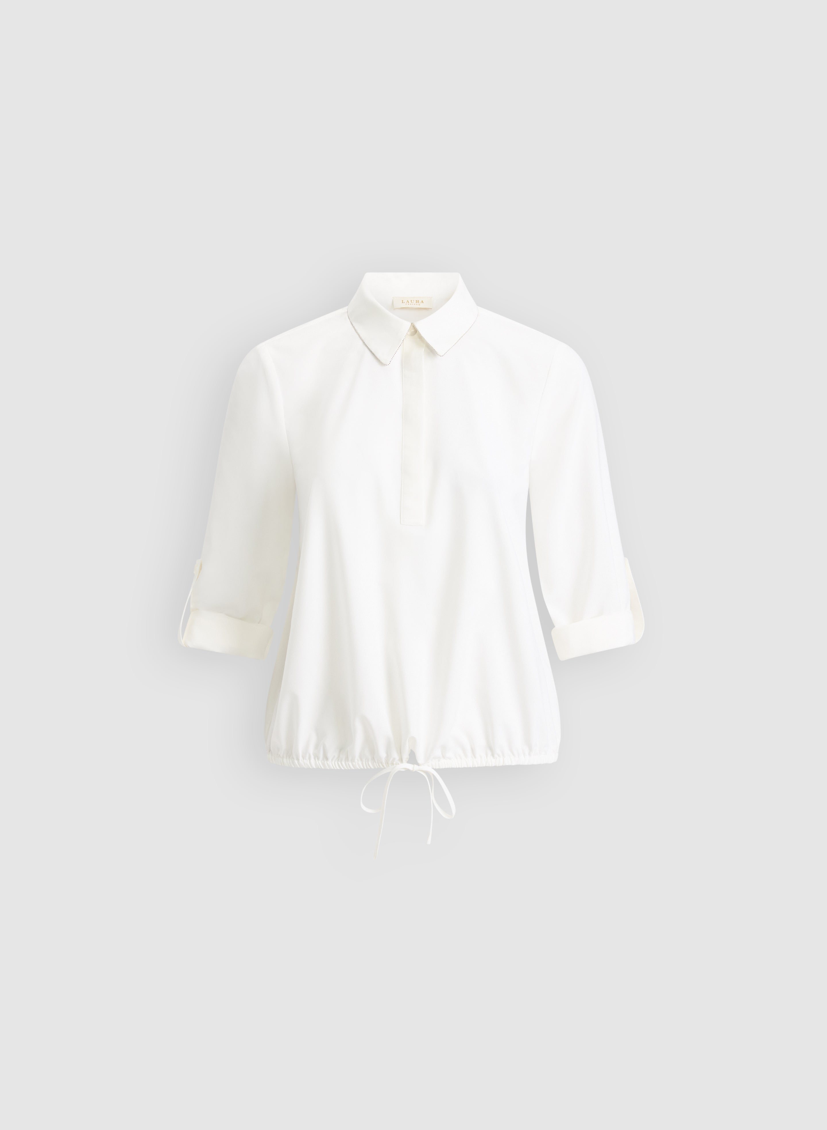 Embellished Collar Blouse for Women - Elegant Ruffled Neckline Top - Perfect for Office Wear, Date Night & Special Occasions