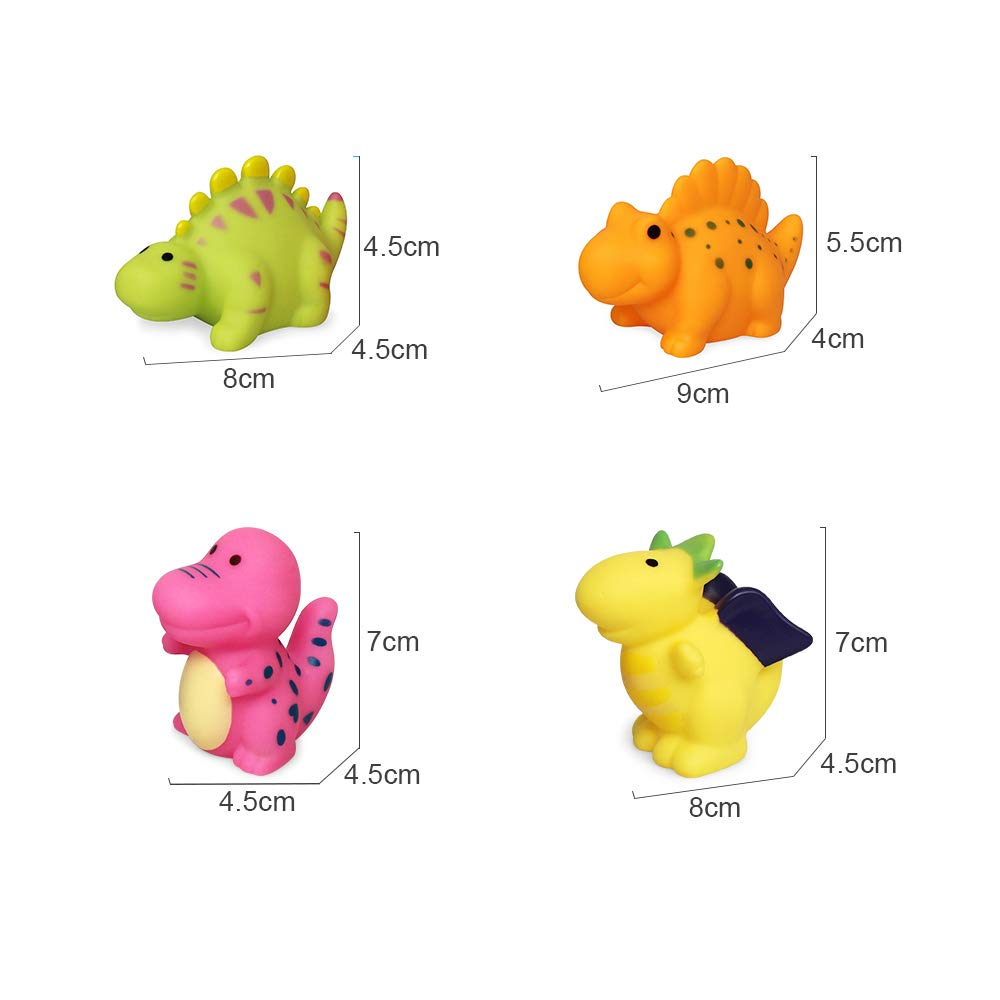 Dinosaur Bath Toys for Toddlers - 6PCS Soft Floating Baby Bath Toys, Bathtub Learning & Fun Bathroom Toys for Kids | Perfect for Sensory Play & Bathtime Learning