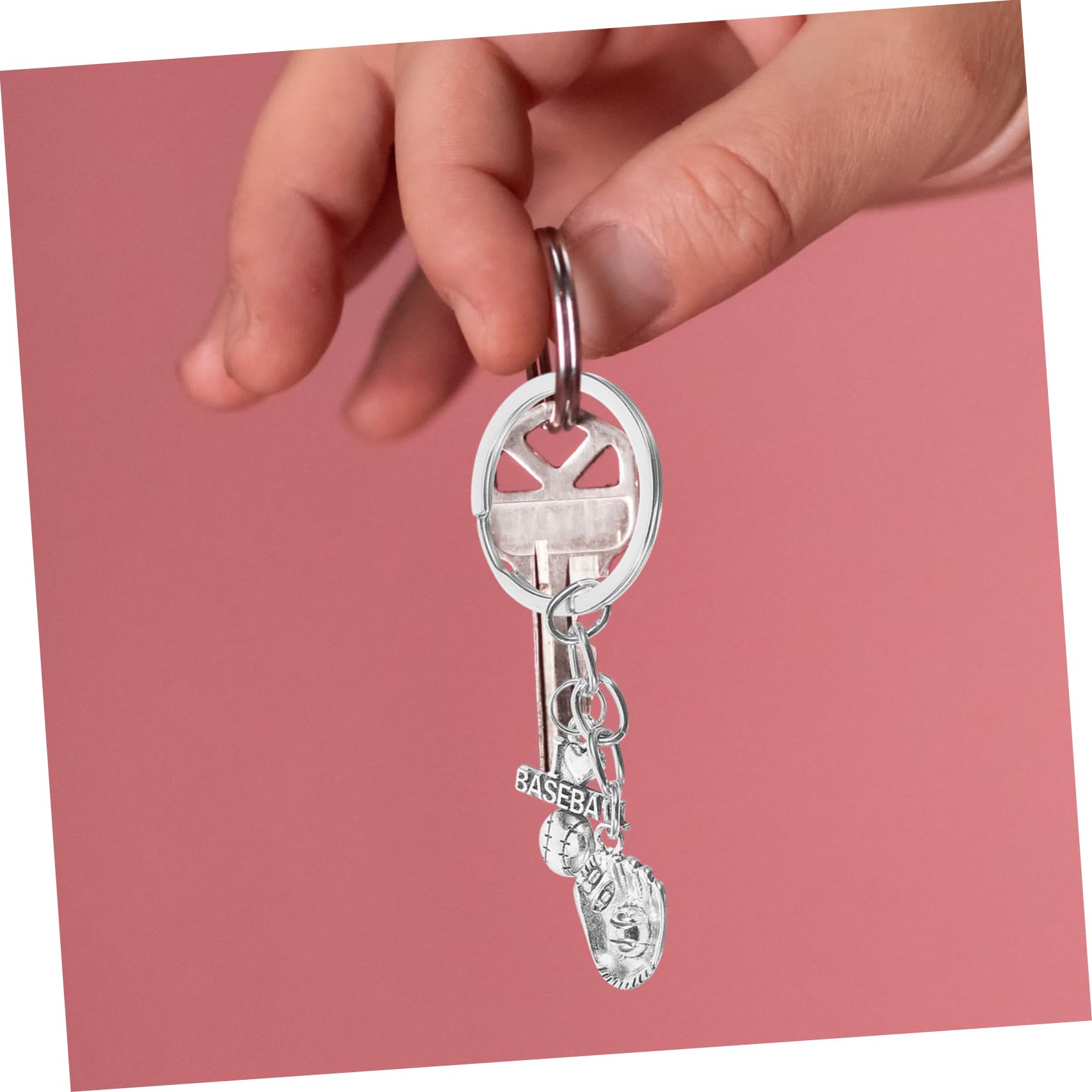 5pcs Baseball Keychain Set - Sports Key Rings for Women, Baseball Decor Bag Keychain, Backpack Pendant Keychains | Perfect for Baseball Fans, Sports Enthusiasts & Gift Giving