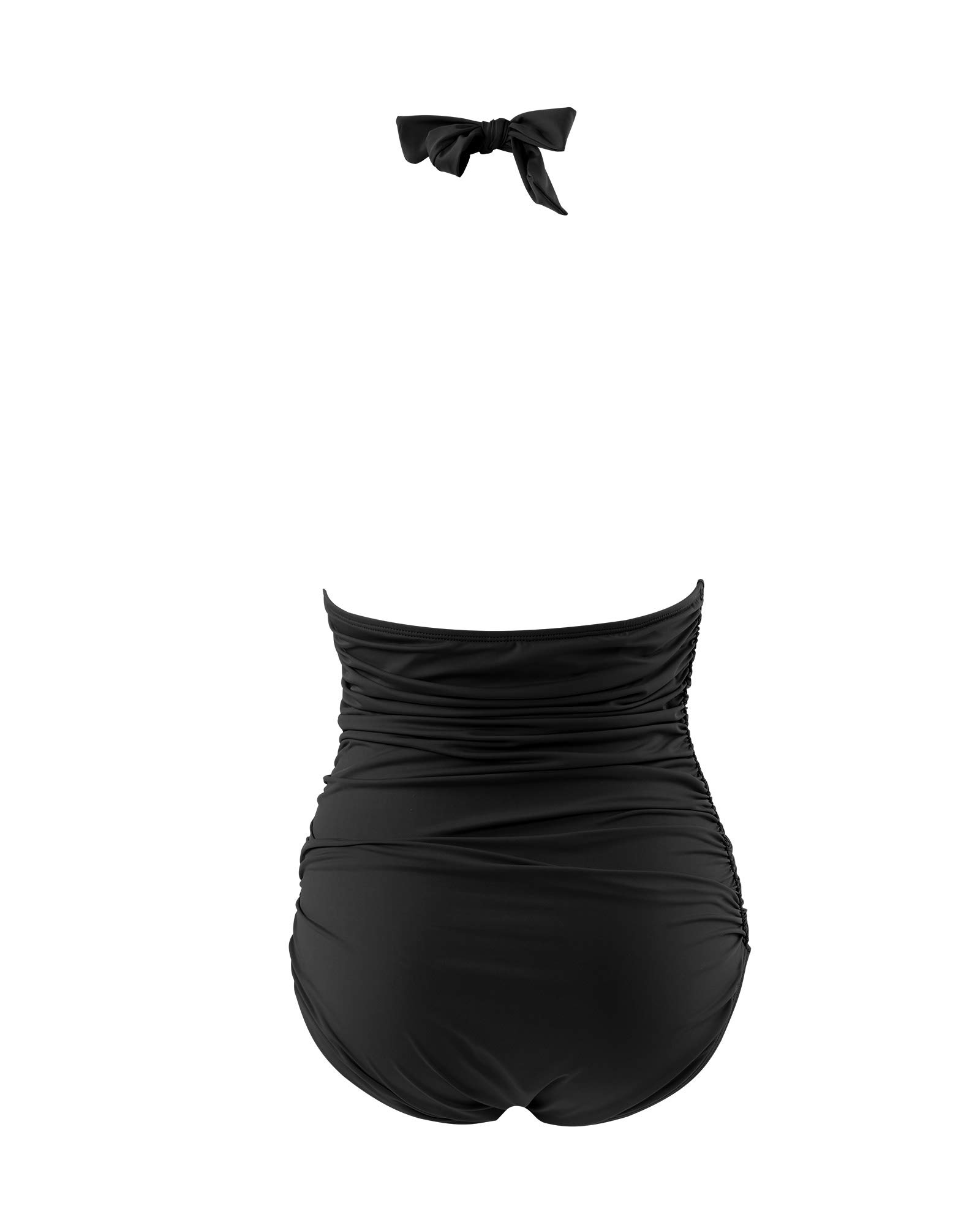 DOULAFASS Women's One Piece Swimsuit with Tummy Control - Halter V Neck Padded Bathing Suit for Swimming, Beach & Vacation
