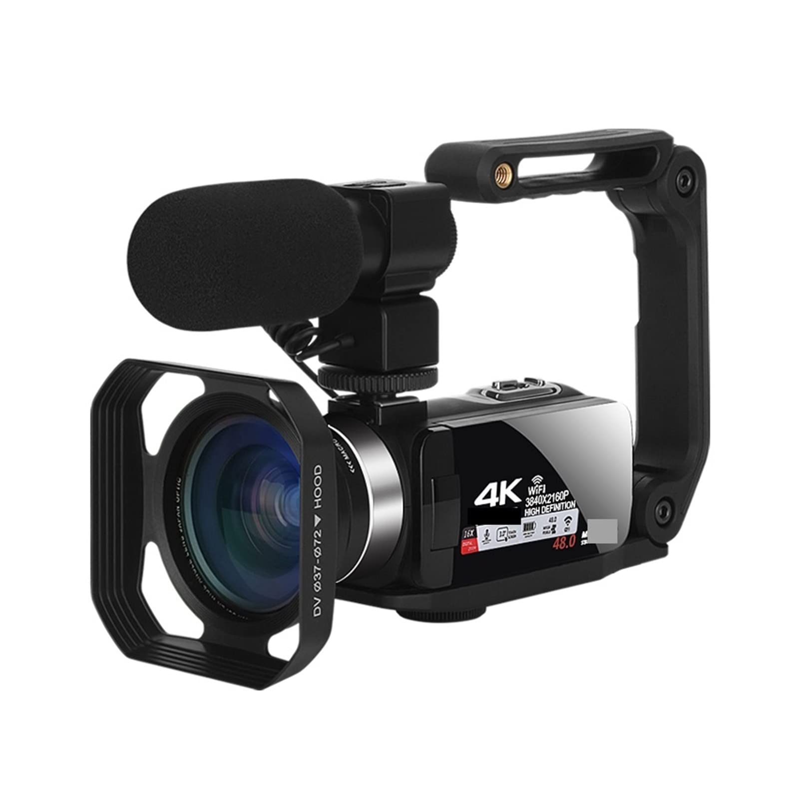 BODORME 4K Video Camera with Wide Angle Lens, 48MP Vlogging Camera with Microphone, Time Lapse, 18X Zoom - Perfect for YouTube, Live Streaming, Travel Vlogging & Blogging (Includes 128GB SD Card)