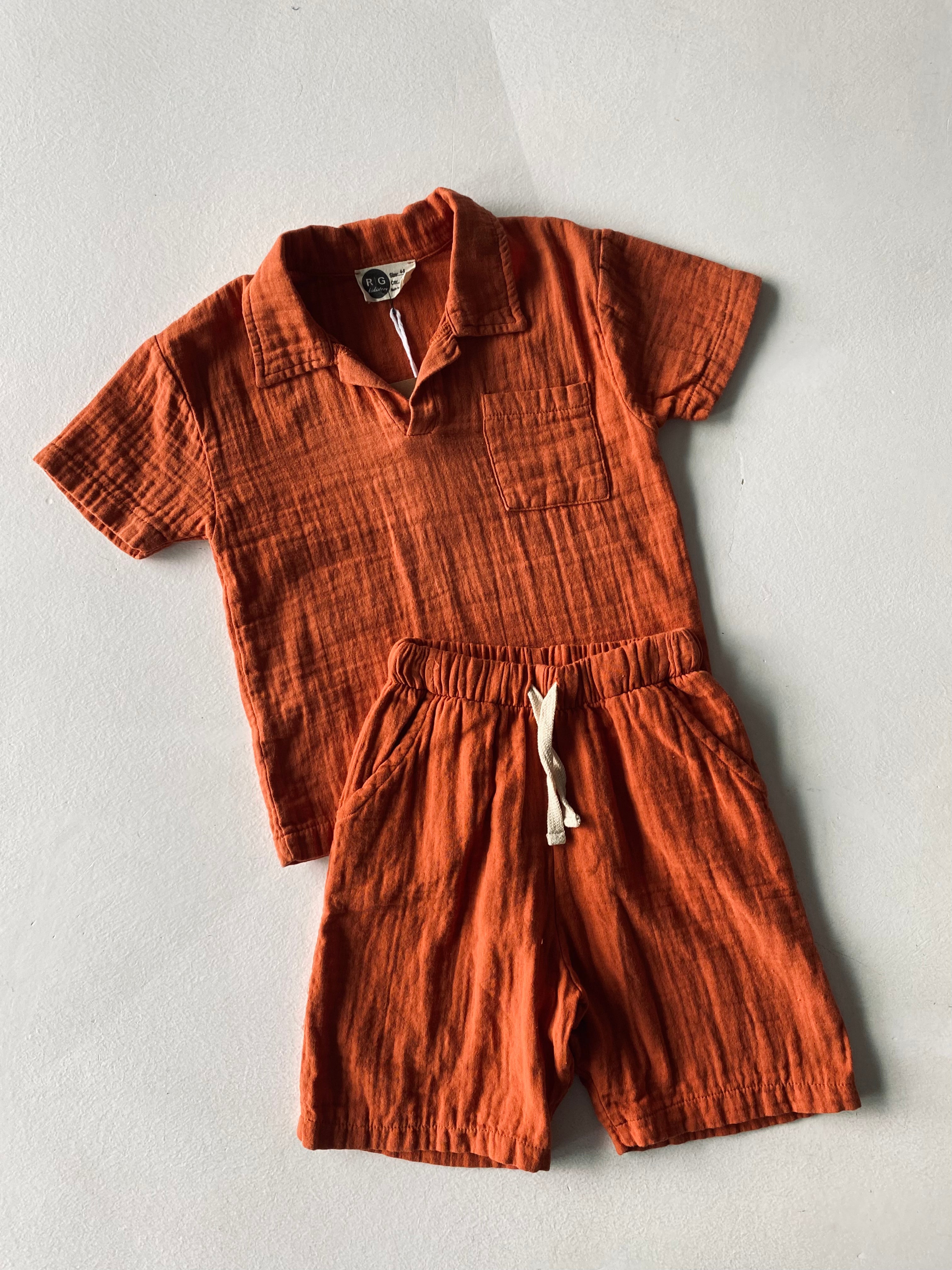 Baby Muslin T-Shirt and Shorts Set - Soft & Breathable Cotton Outfit for Newborns & Toddlers - Perfect for Playtime, Daycare & Summer Adventures