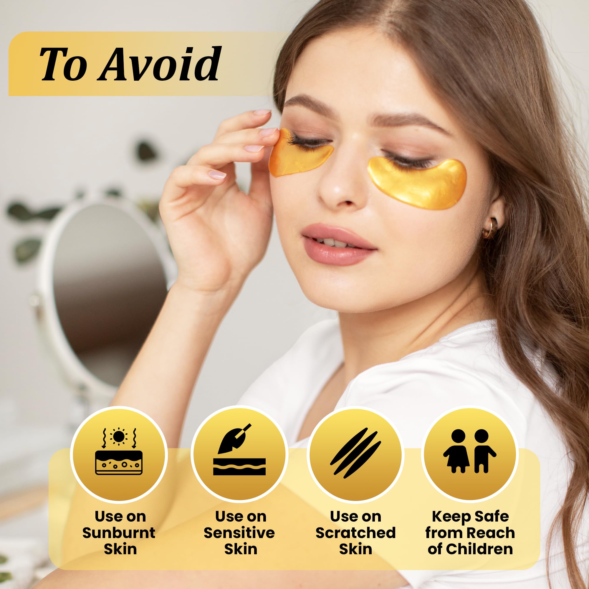 Beauty Golden Under Eye Patches (20 Pairs) - Collagen Eye Mask for Dark Circles & Puffy Eyes Treatment, Anti-Wrinkle & Revitalizing Skin Care - Perfect for Travel, Spa & Daily Use