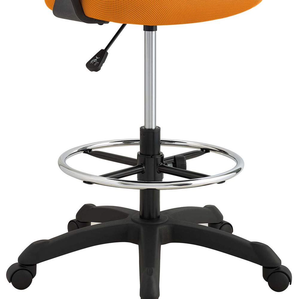 Modway Thrive Adjustable Drafting Chair - Orange Office Chair for Standing Desks & Home Office