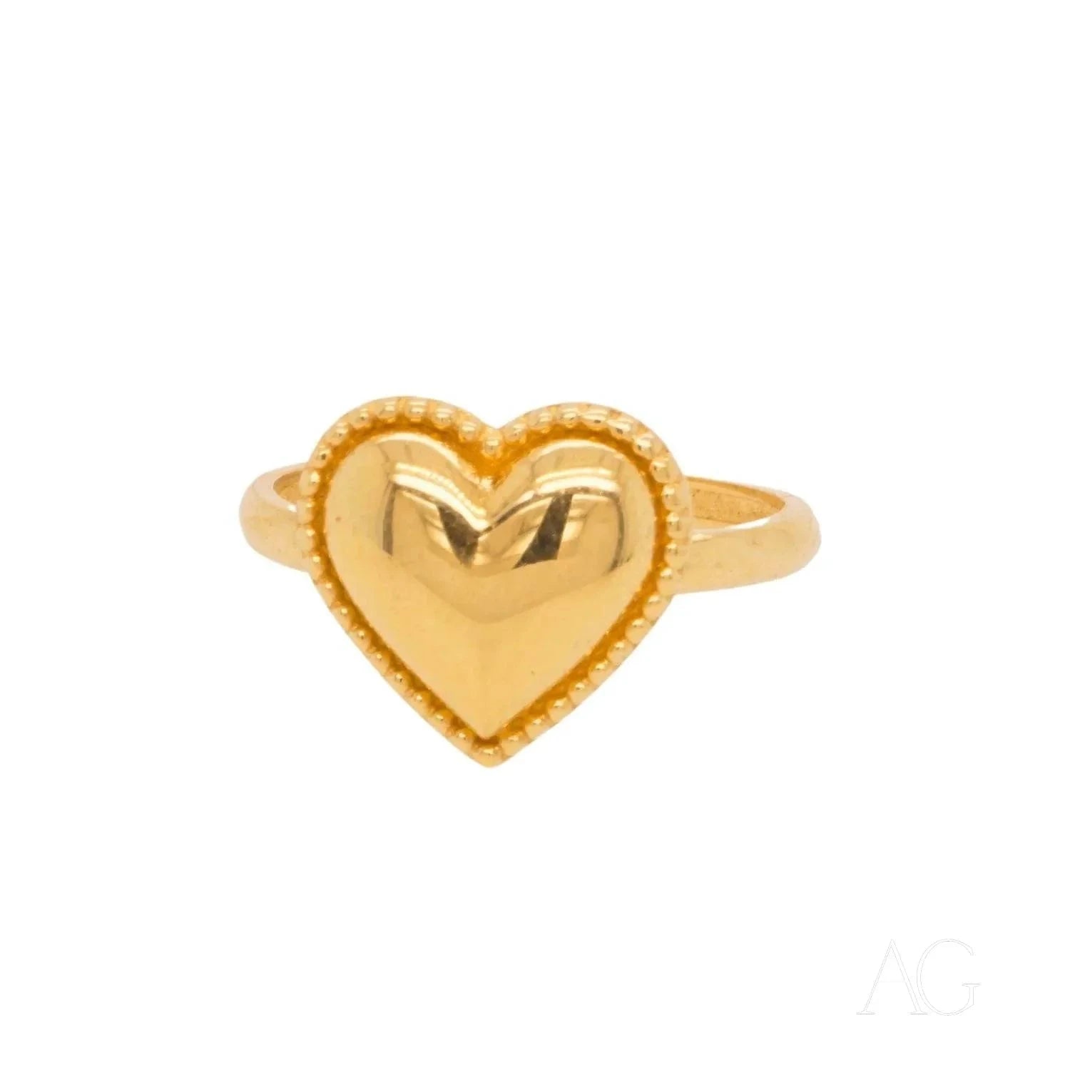 18K Gold Heart Ring for Women - Elegant & Timeless Love Jewelry Gift for Her - Perfect for Anniversaries, Valentine's Day & Romantic Occasions