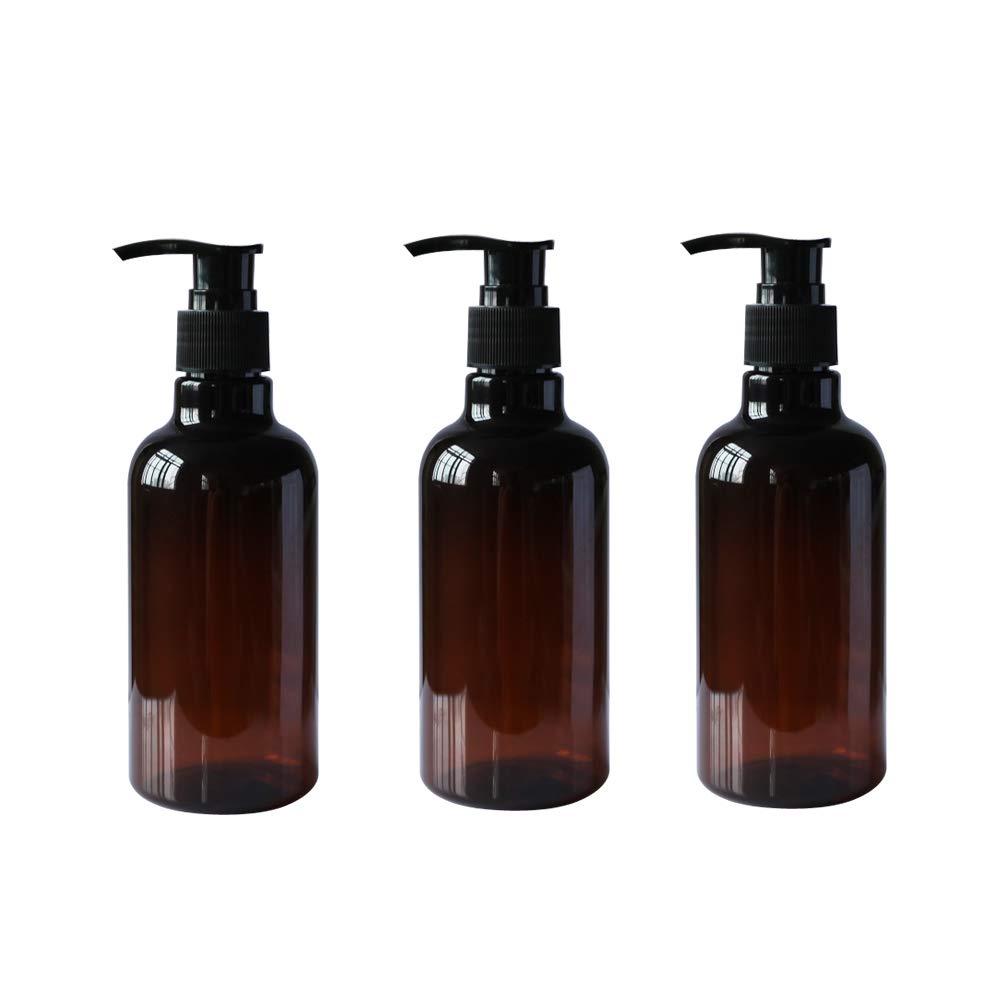 3PCS 250ML (8OZ) Empty Plastic Pump Bottles with Black Pump Tops - Refillable Containers for Shampoo, Conditioner, Body Wash, Lotion & Hand Soap Dispensers | Perfect for Bathroom, Shower, Salon & Travel Toiletries Storage