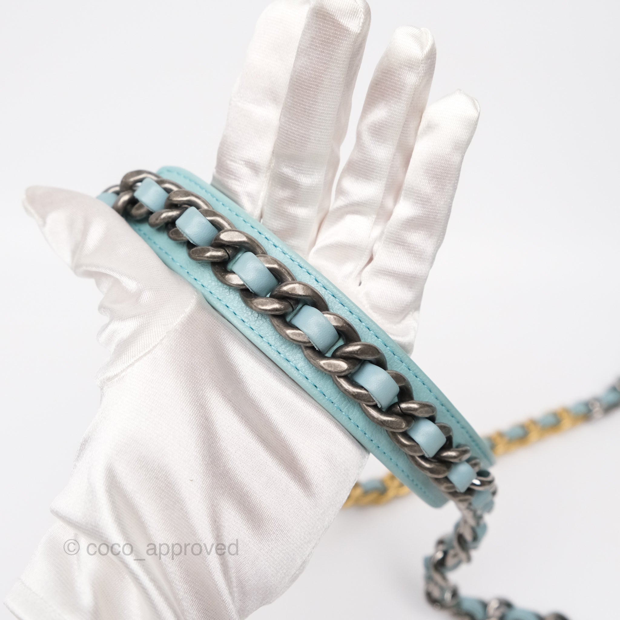 Chanel 19 Small Handbag Tiffany Blue Mixed Hardware - Luxury Crossbody Bag for Women, Perfect for Date Night & Special Occasions
