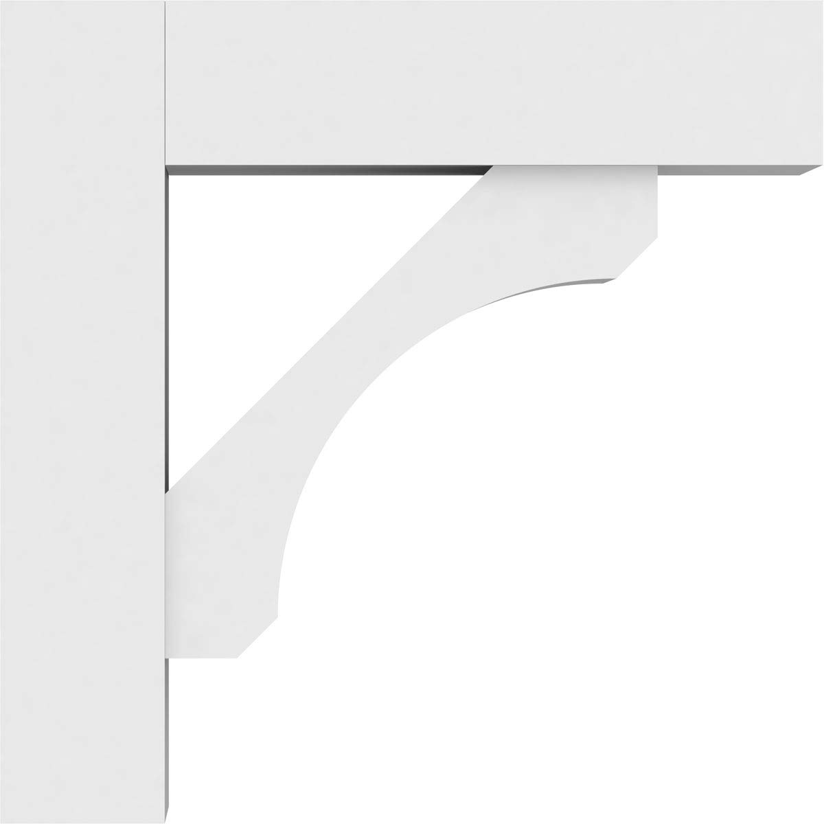 Ekena Millwork BKTP05X20X20LEC05 Standard Legacy Architectural Grade PVC Brackets with Block Ends - 5