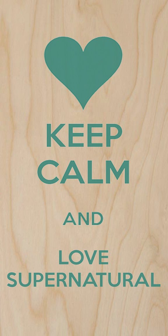 Supernatural Heart Wood Print Poster - Keep Calm & Love Wall Art Decor for Living Room, Bedroom, Office