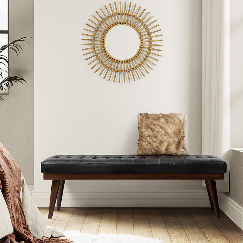 Emilio Mid Century Modern Multifunctional Design Bench - Entryway, Living Room & Bedroom Storage Furniture for Home Decor