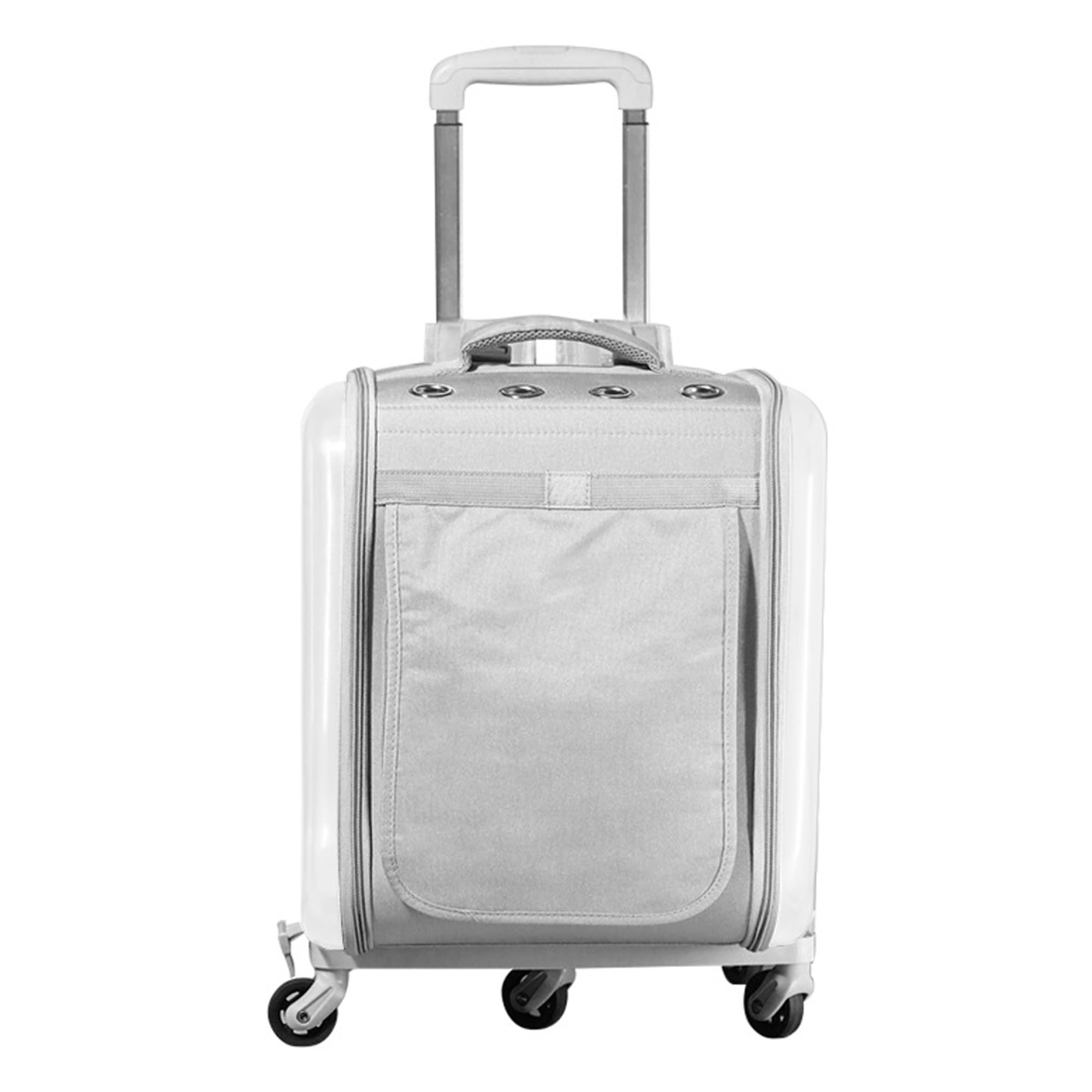 Portable Pet Carrier Trolley Bag - Durable Wheeled Cat & Dog Travel Duffel Backpack with Silent Wheels, Adjustable Handle (Pink/Gray) - Perfect for Air Travel, Vet Visits & Outdoor Adventures