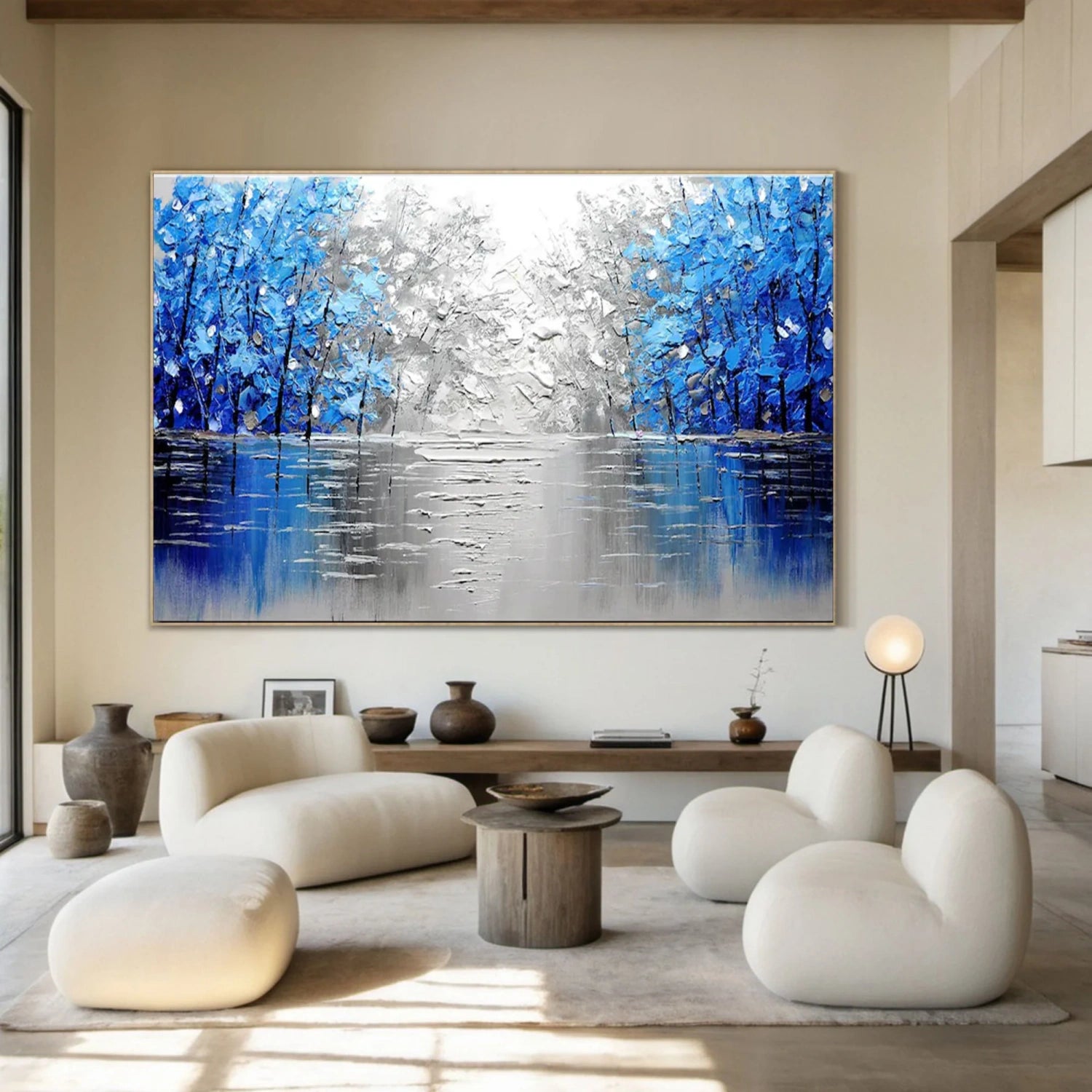 Flower and Tree Painting #FT 173 - Handmade Canvas Wall Art for Home & Office Decor - Perfect for Living Room, Bedroom, or Gift