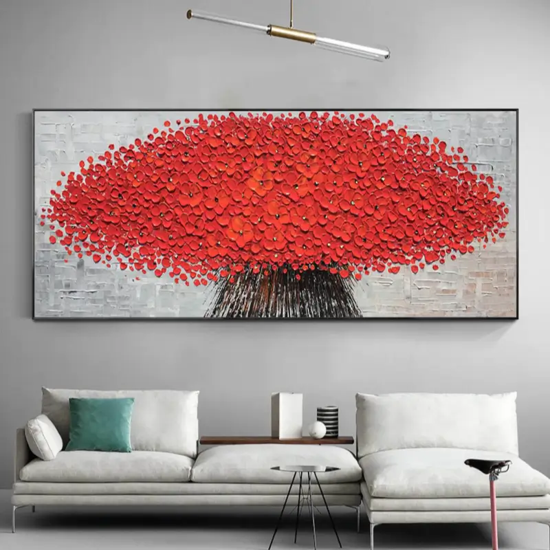 Beautiful Flower and Tree Landscape Painting #FT013 - Perfect for Home Decor, Office Wall Art, and Gift Ideas