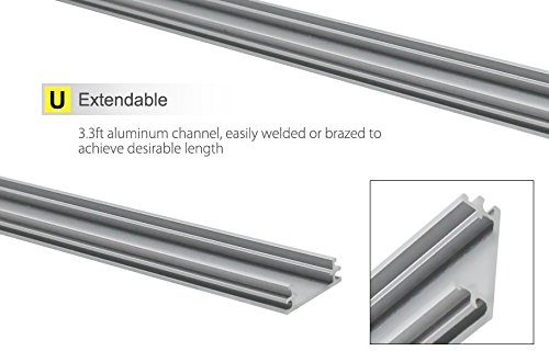 TORCHSTAR 5 Pack 3.3ft/1m Aluminum U-Shape Channel for LED Strip Lights with Arc-Shaped White Cover - Creates Realistic Neon Effect U05 - Perfect for Home, Bar, Restaurant, and Retail Lighting Decor