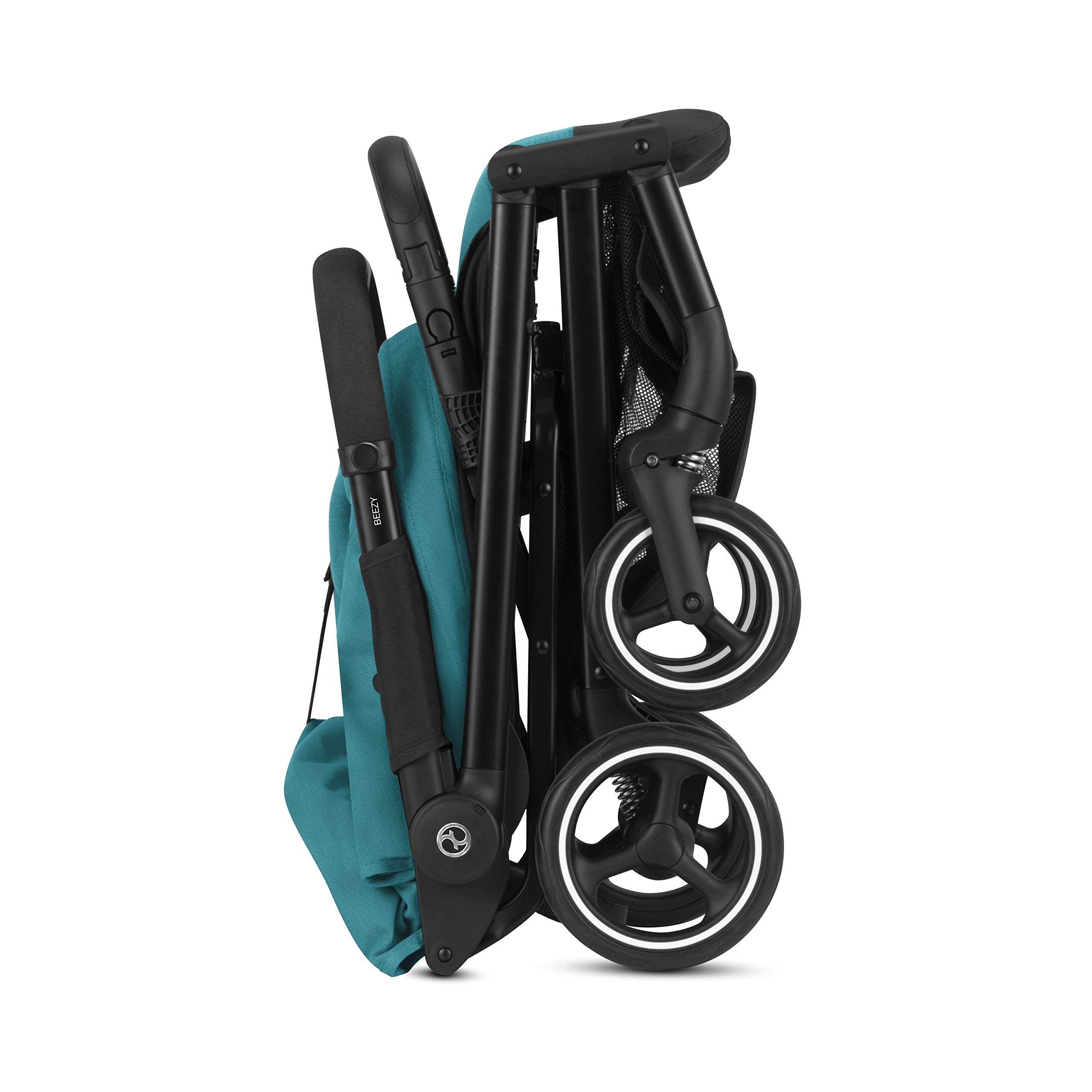 CYBEX Beezy Lightweight Compact Fold Travel Stroller for Baby - Compatible with All CYBEX Infant Car Seats, Stands Upright for Storage, Multiple Recline Positions, Easy to Carry - River Blue | Perfect for Air Travel, City Walks & Everyday Use