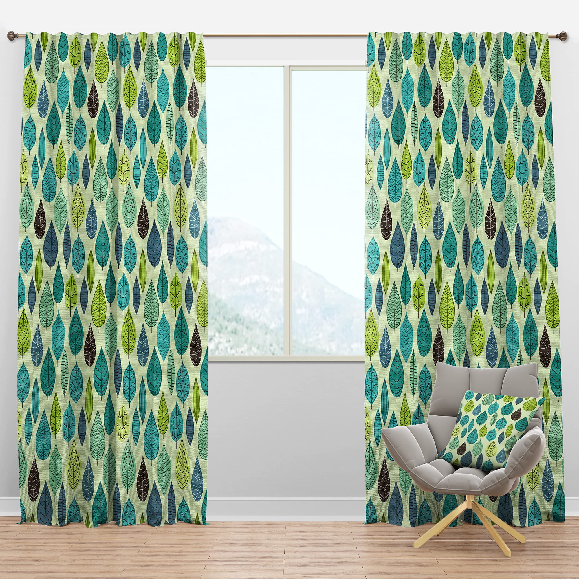 DesignQ Blackout Curtains with Leaf Texture - Thermal Insulated Room Darkening Drapes for Bedroom & Living Room (52x63, Single Panel) - Perfect for Light Control, Privacy & Energy Savings
