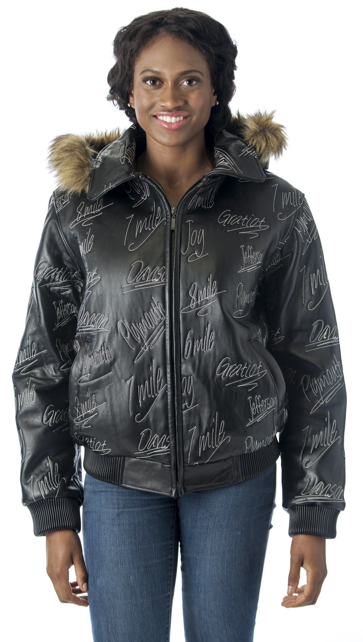 REED Women's Detroit Streets Genuine Leather Bomber Jacket with Removable Hood - Stylish Winter Coat for Casual Outfits & Urban Streetwear Fashion