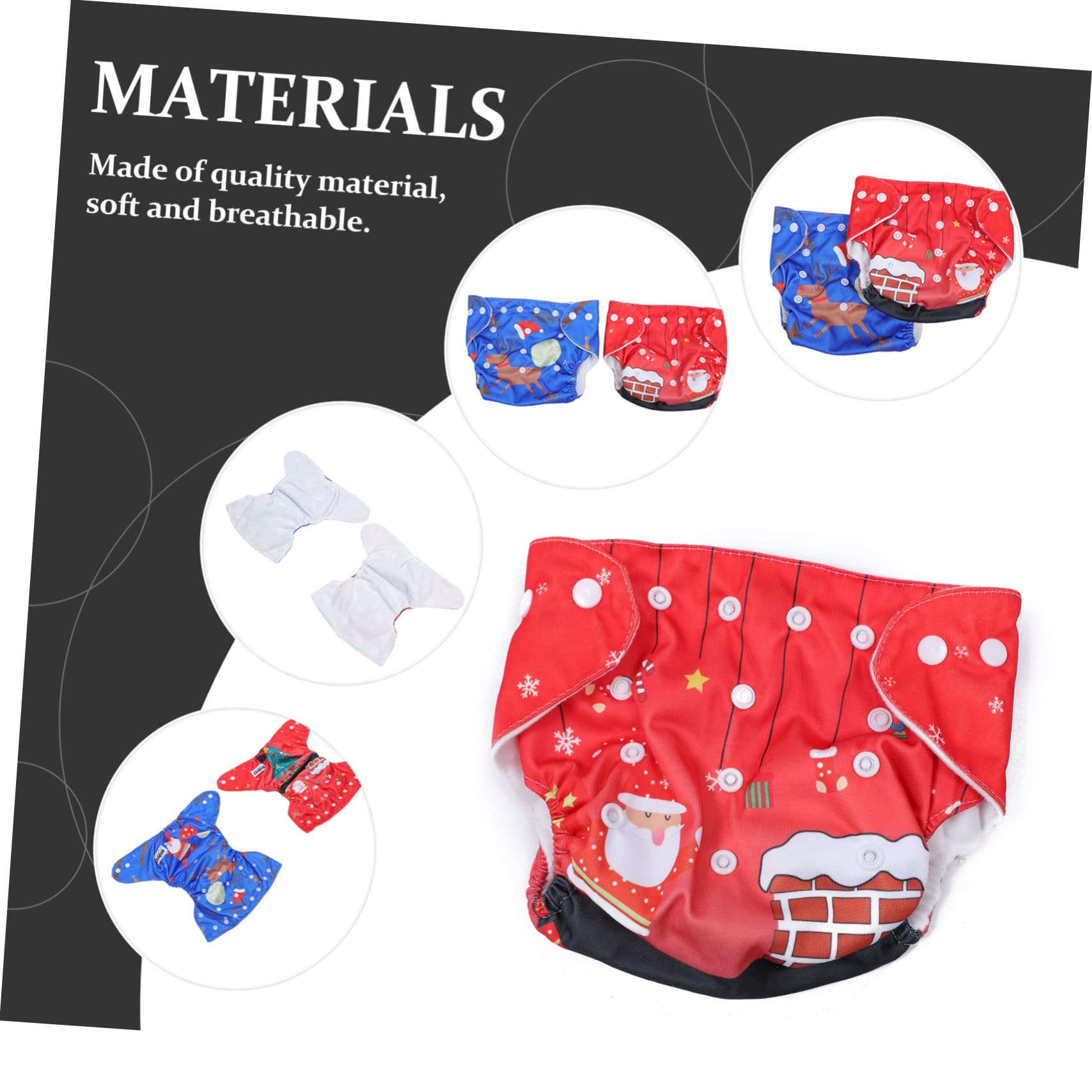 16 Pcs Washable Christmas Cloth Diapers - Soft Brushed Lining Swim Diaper Pants for Newborns & Babies | Holiday Outfit & Cloud Plush Toy Gift Set | Perfect for Holiday Photos, Swimming & Everyday Use