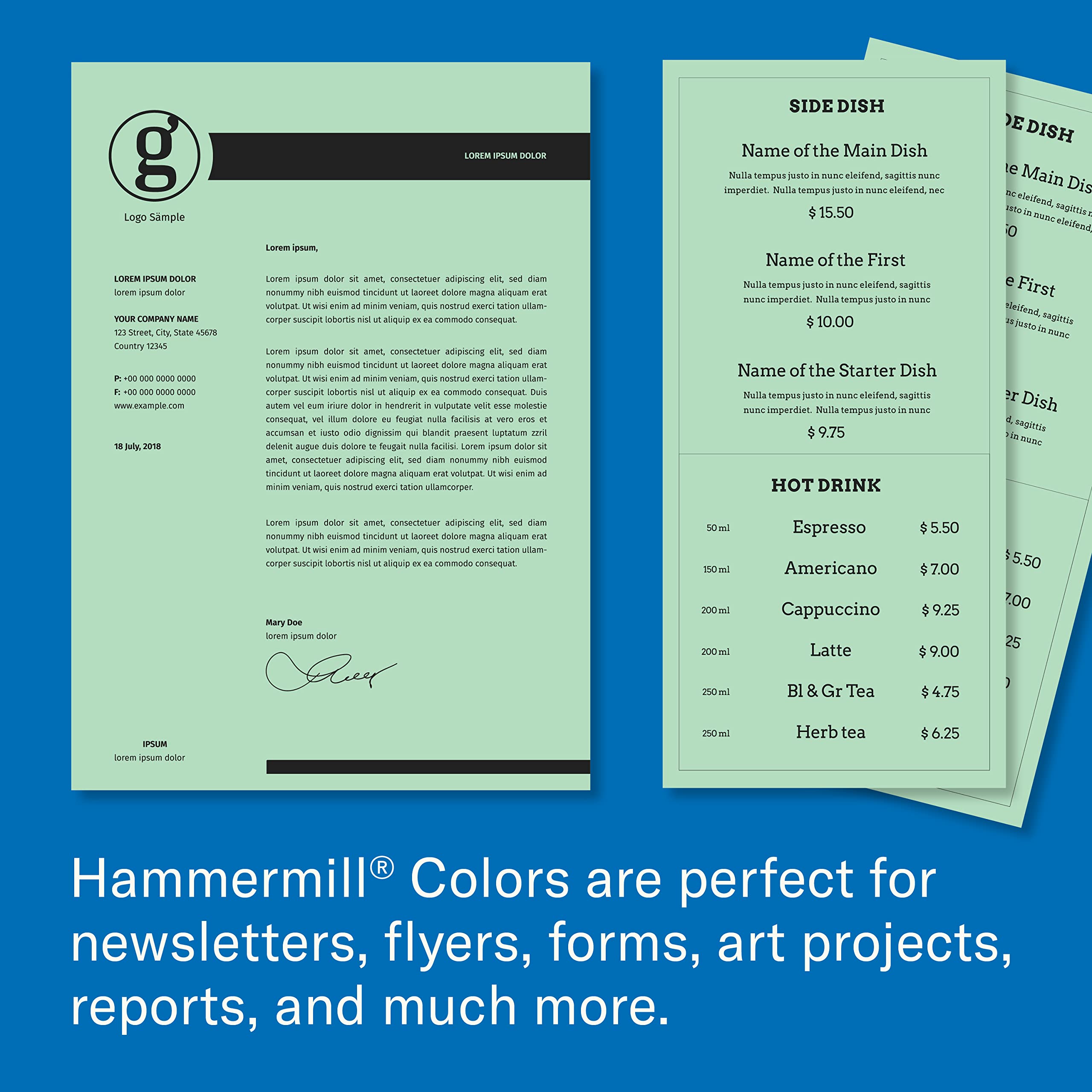 Hammermill 20 lb Green Colored Printer Paper, 8.5 x 11 Inches, 500 Sheets/Ream - Pastel Paper for Office, School & Crafting - Made in USA (Item 103366R) - Perfect for Flyers, Invitations & Creative Projects