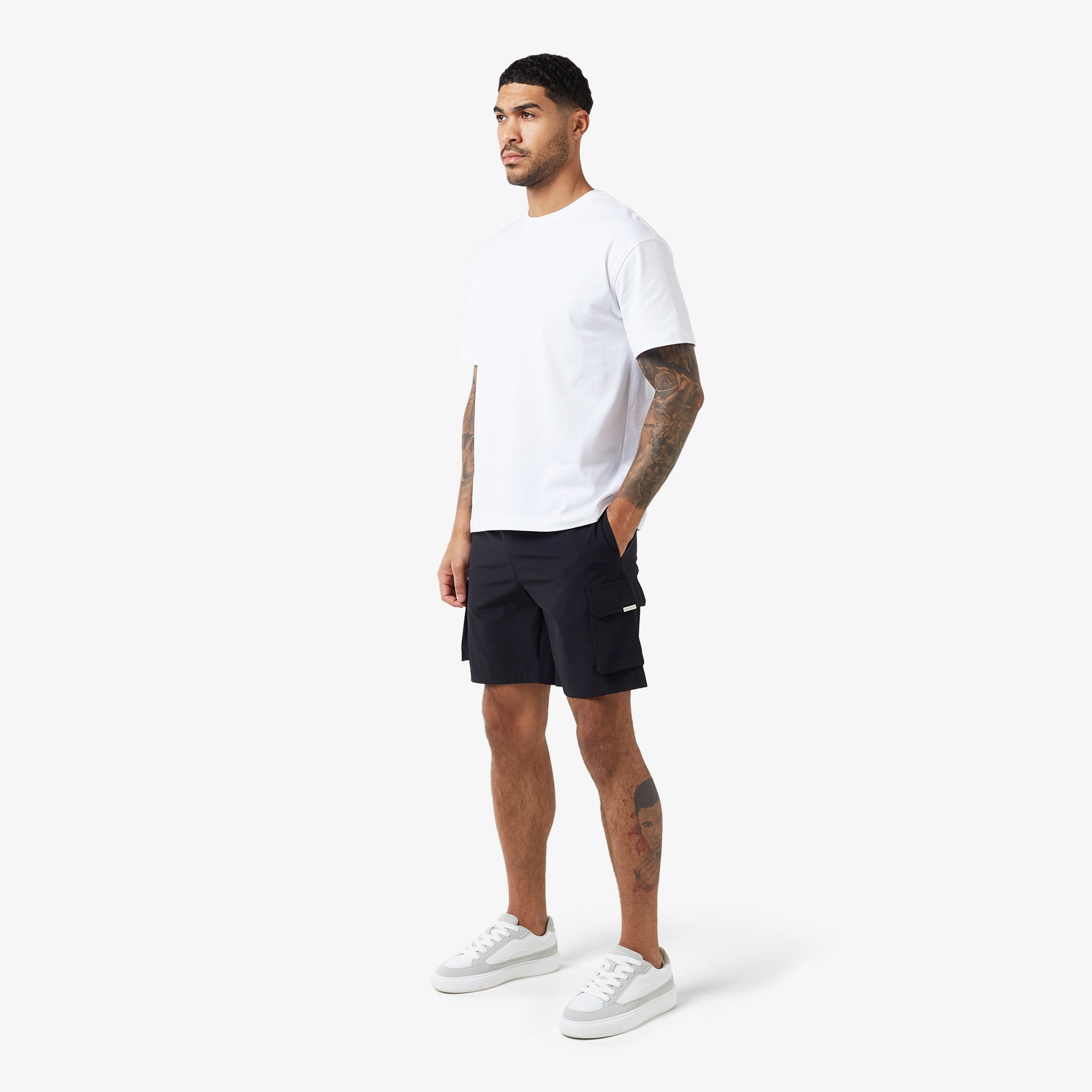 Premium Tech Cargo Shorts for Men - Comfortable Stretch Travel & Workout Shorts with Multiple Pockets | Black | Ideal for Hiking, Gym, Travel & Casual Wear